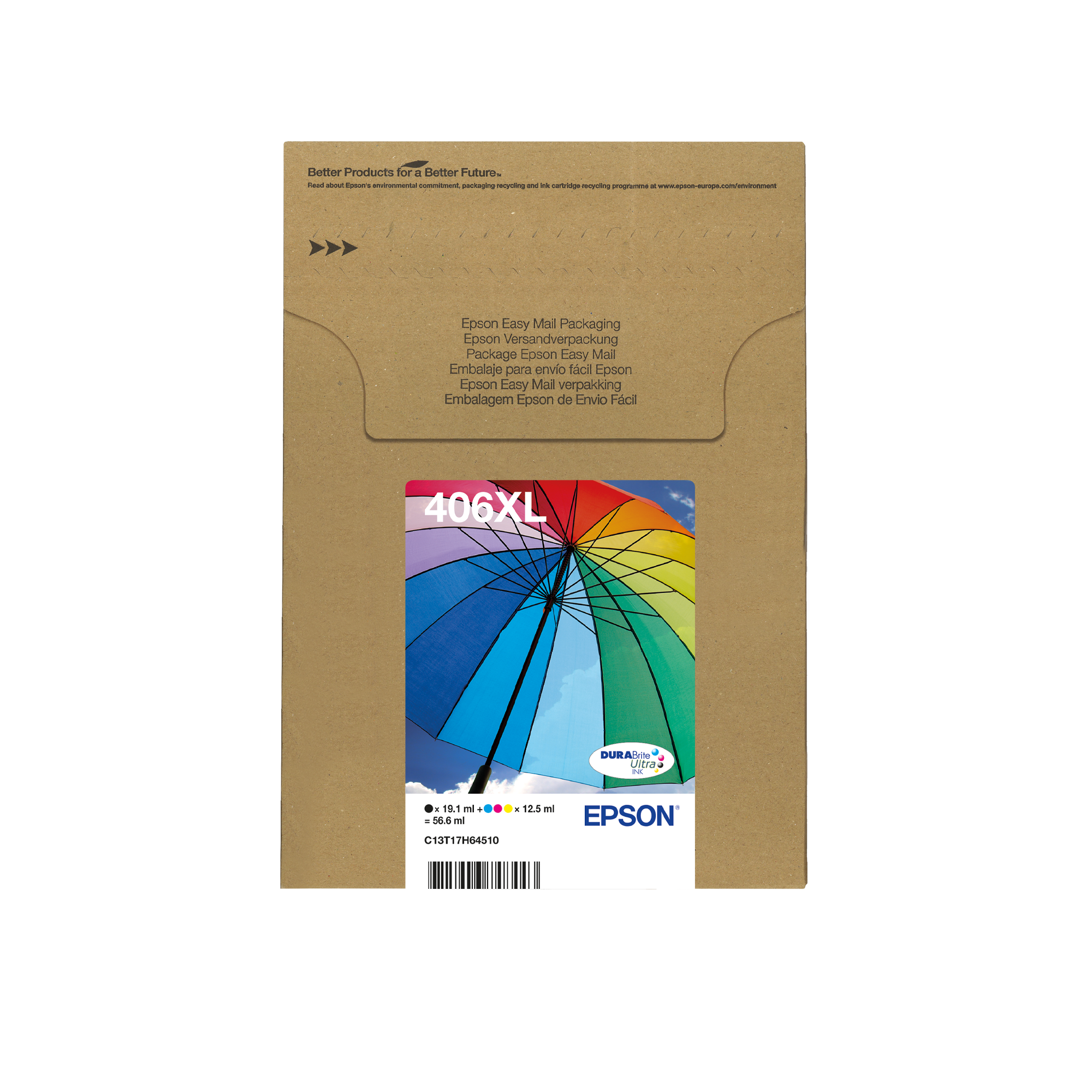 Multipack 4-kleuren 406XL Paraplu DURABrite Ultra EasyMail-inkt
