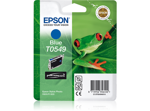 taburete mensual prosa Cartucho Epson T0549 azul (etiqueta RF) | Tintas | Tinta y papel |  Productos | Epson España