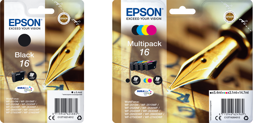 Epson DURABrite Ultra Pen & crossword (16) Individual Genuine Inks (Stilou Inks)