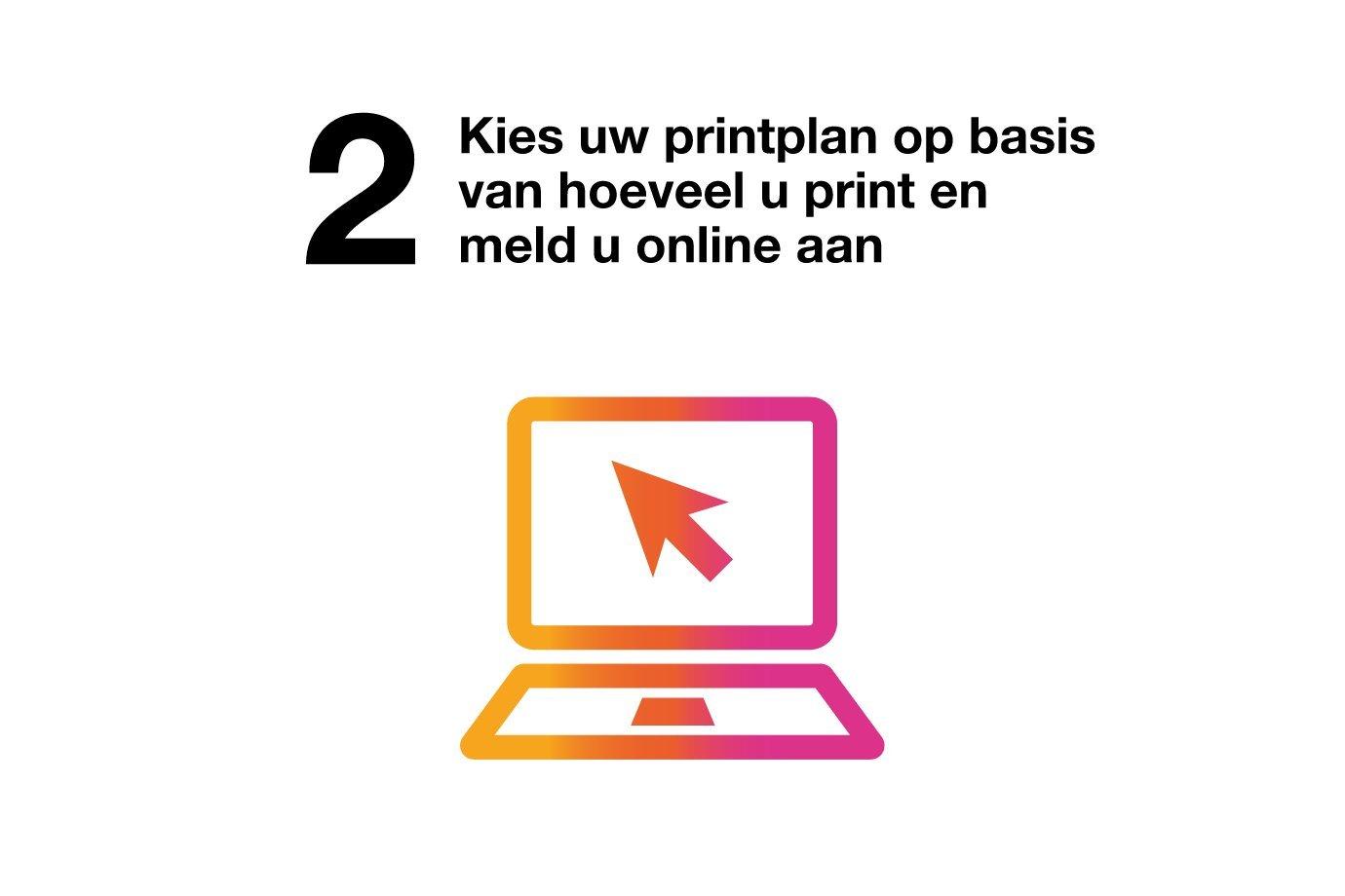 Kies uw printplan op basis van hoeveel u print en meld u online aan
