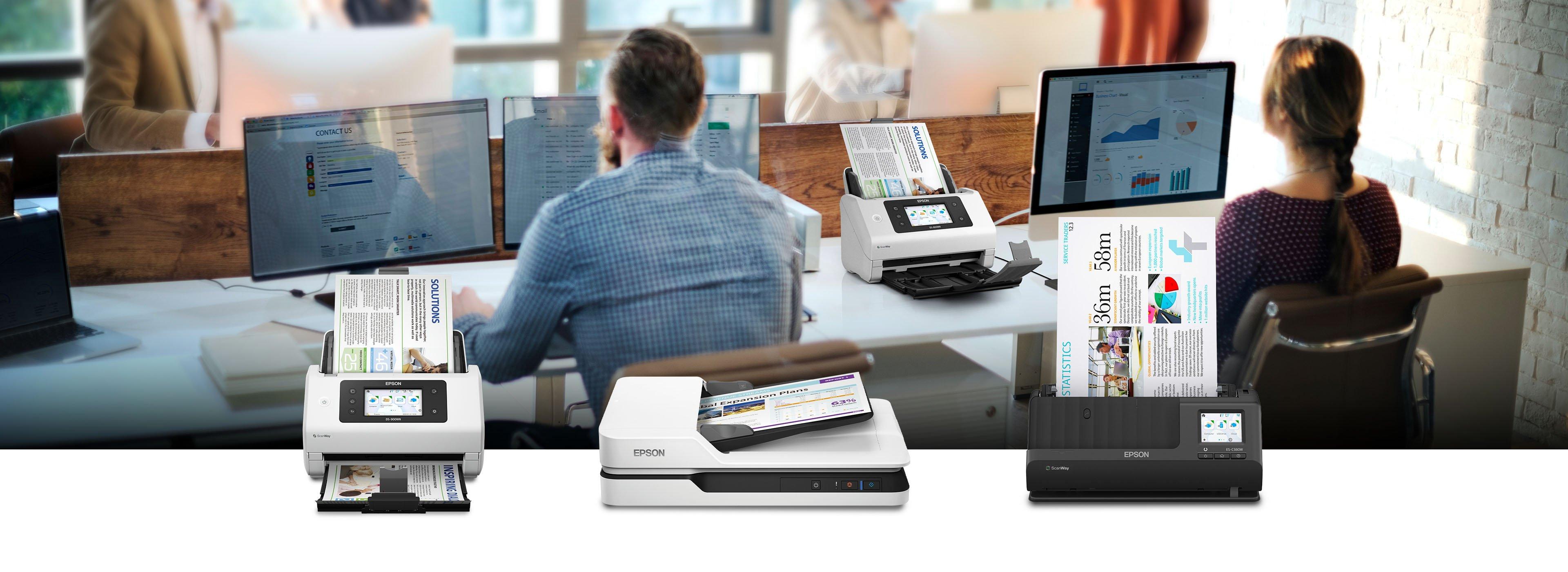 A range of Epson scanners.