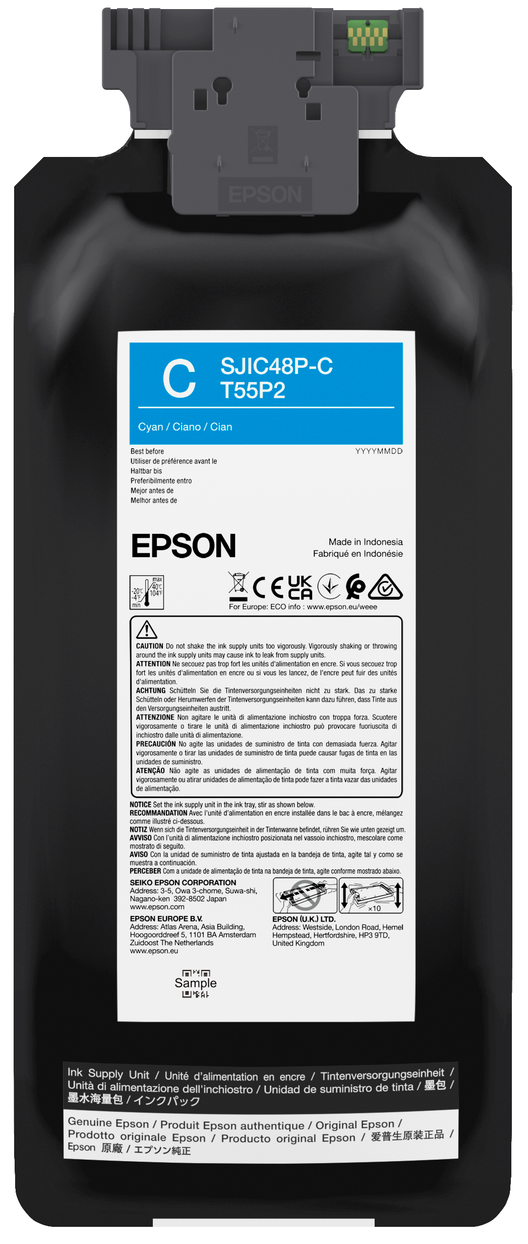 SJIC48P-C Cyan ink cartridge for ColorWorks C8000e | Ink Consumables ...