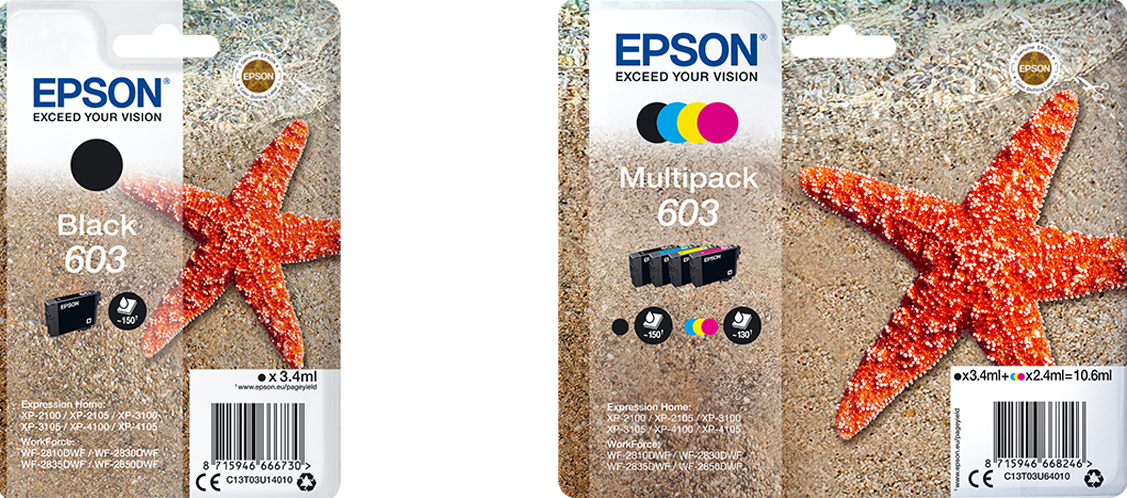 Epson Stella Marina Serie 603, Cartuccia Per Stampante a Getto  d'Inchiostro, 1 Colore Nero & Stella Marina Serie 603, Cartucce Originali  per Stampante Getto d'Inchiostro, Multipack 3 Colori : :  Informatica