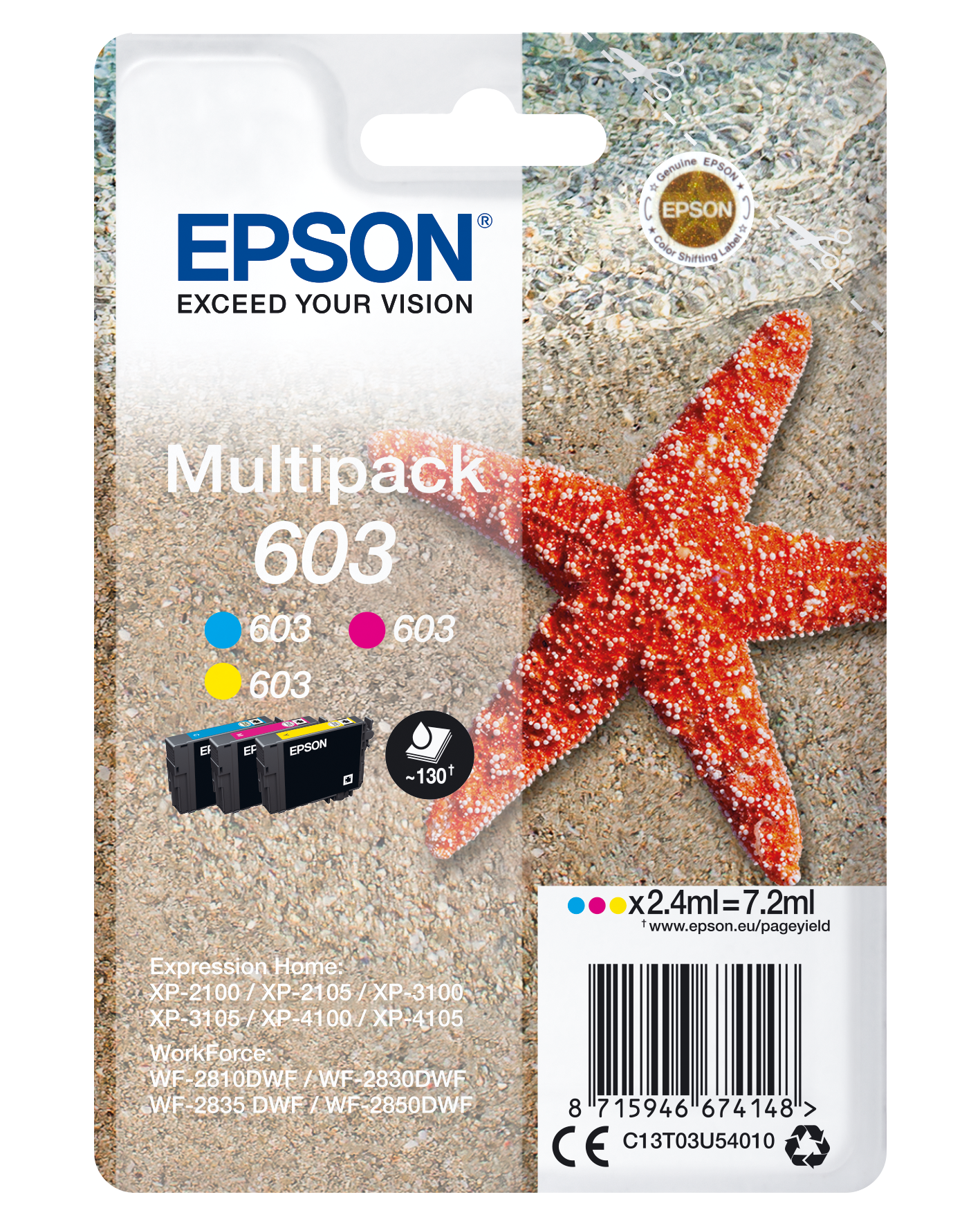 Encre multipack 3 couleurs Étoile de mer 603