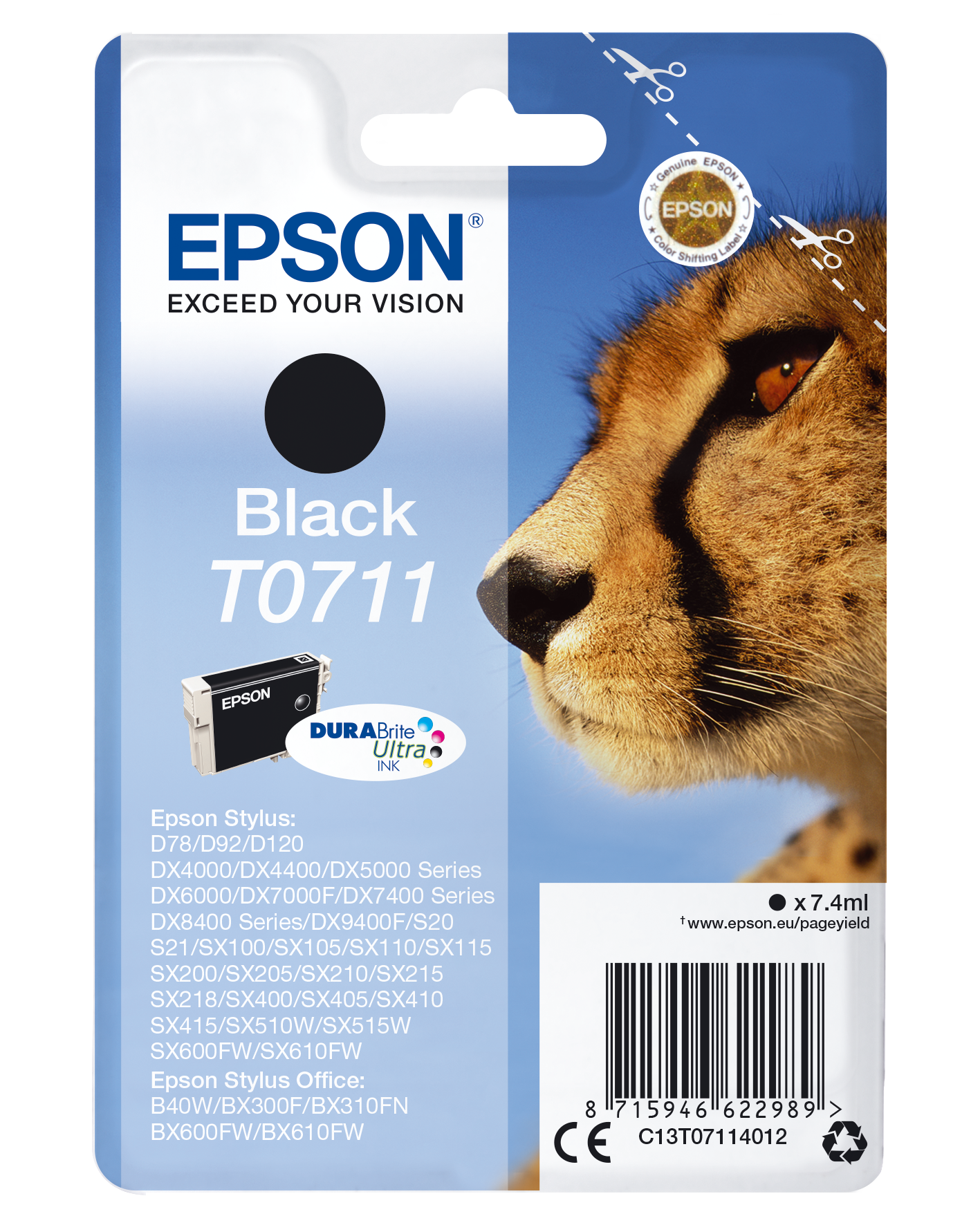 T0711/T0712/T0713/T0714 Lot de 5 Cartouches d'encre compatible avec  Imprimante Epson Stylus DX4050 - Cartouche d'encre - Achat & prix