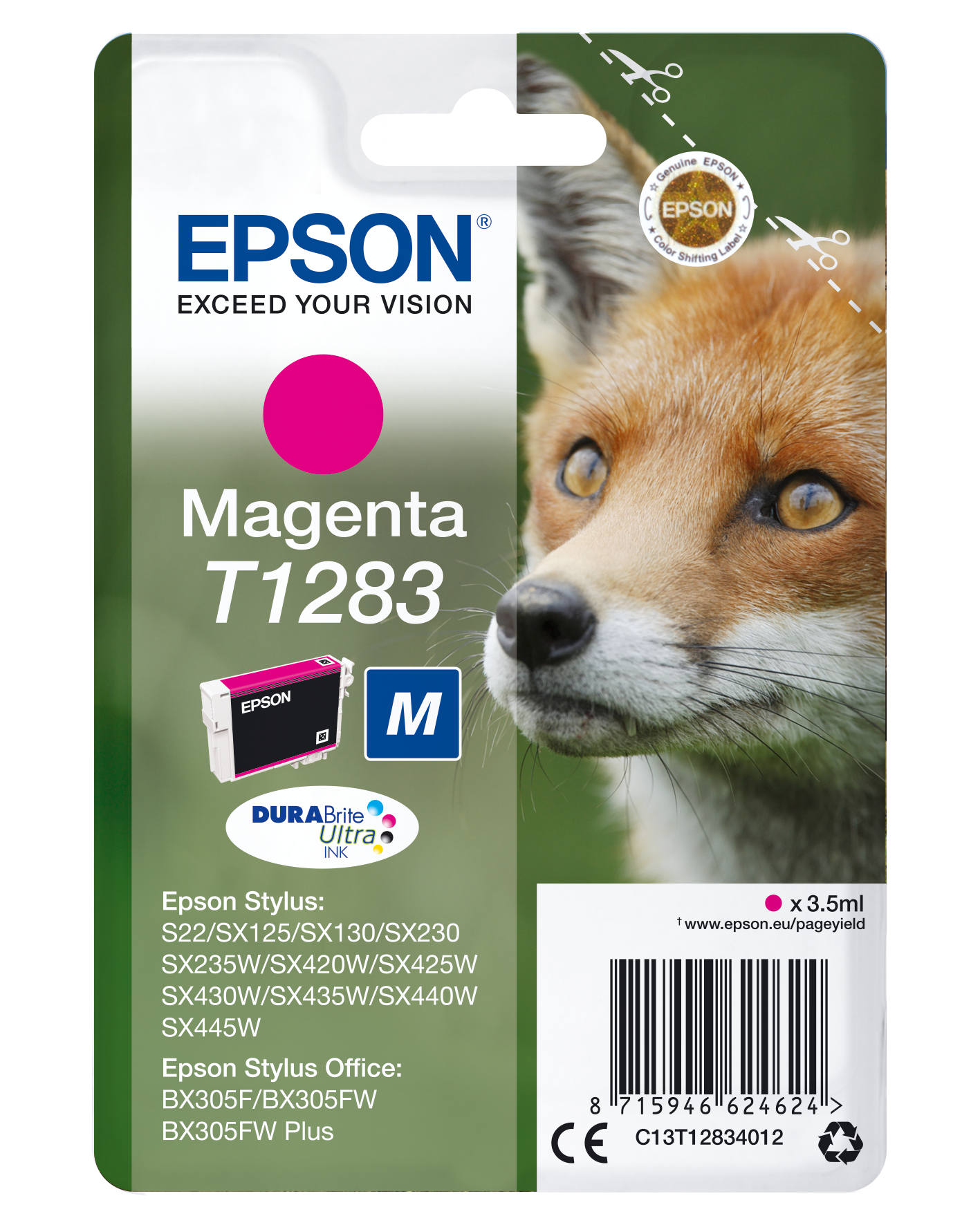 インク Singlepack Magenta T1283 DURABrite Ultra Ink | Ink Consumables