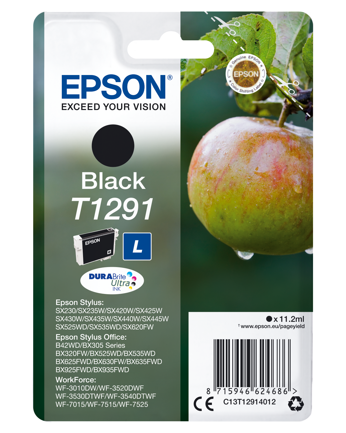 T1291 Apple DURABrite Ultra Single Black Ink | Ink Consumables | Ink &  Paper | Products | Epson United Kingdom