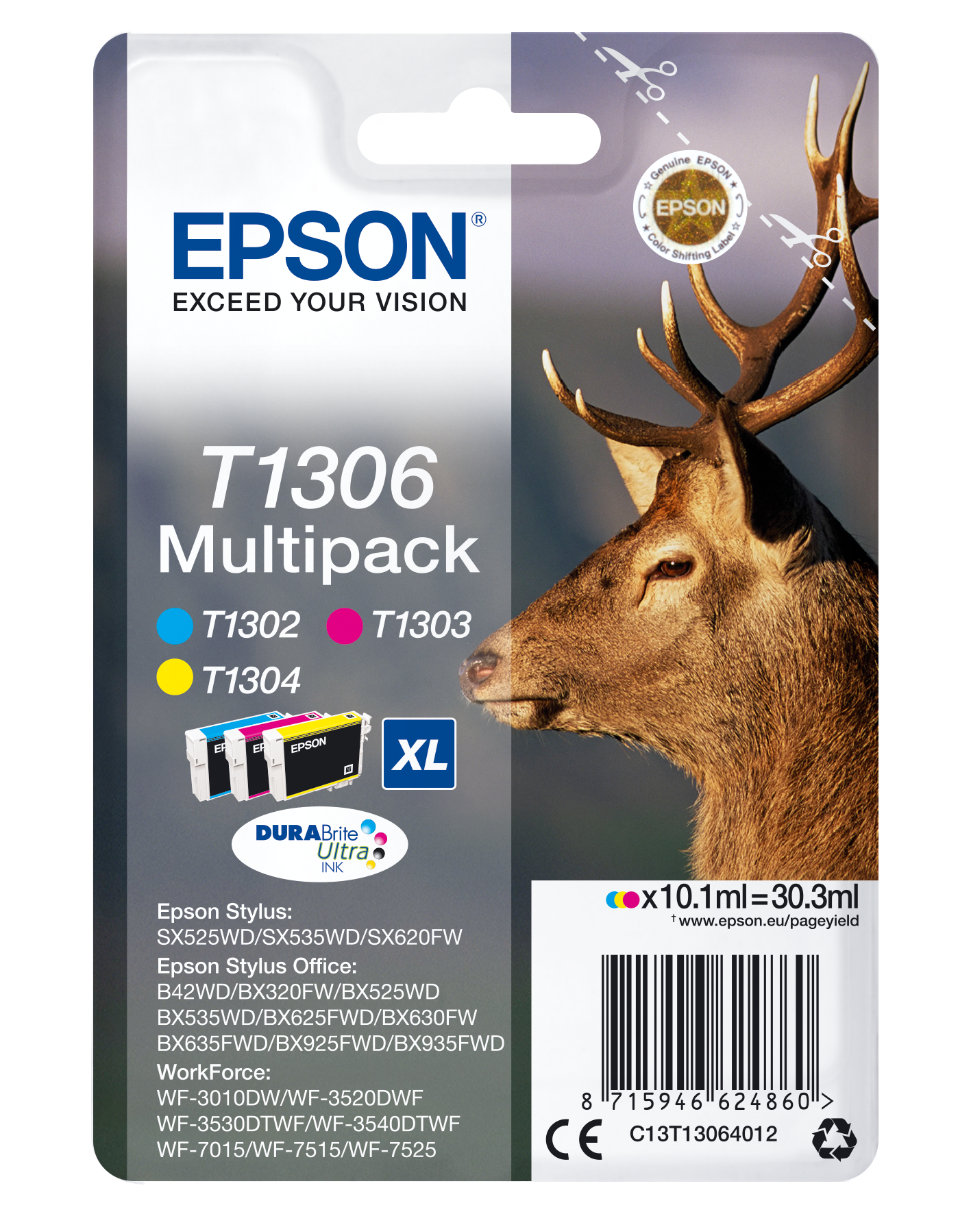 Multipack 3-colours T1306 DURABrite Ultra Ink