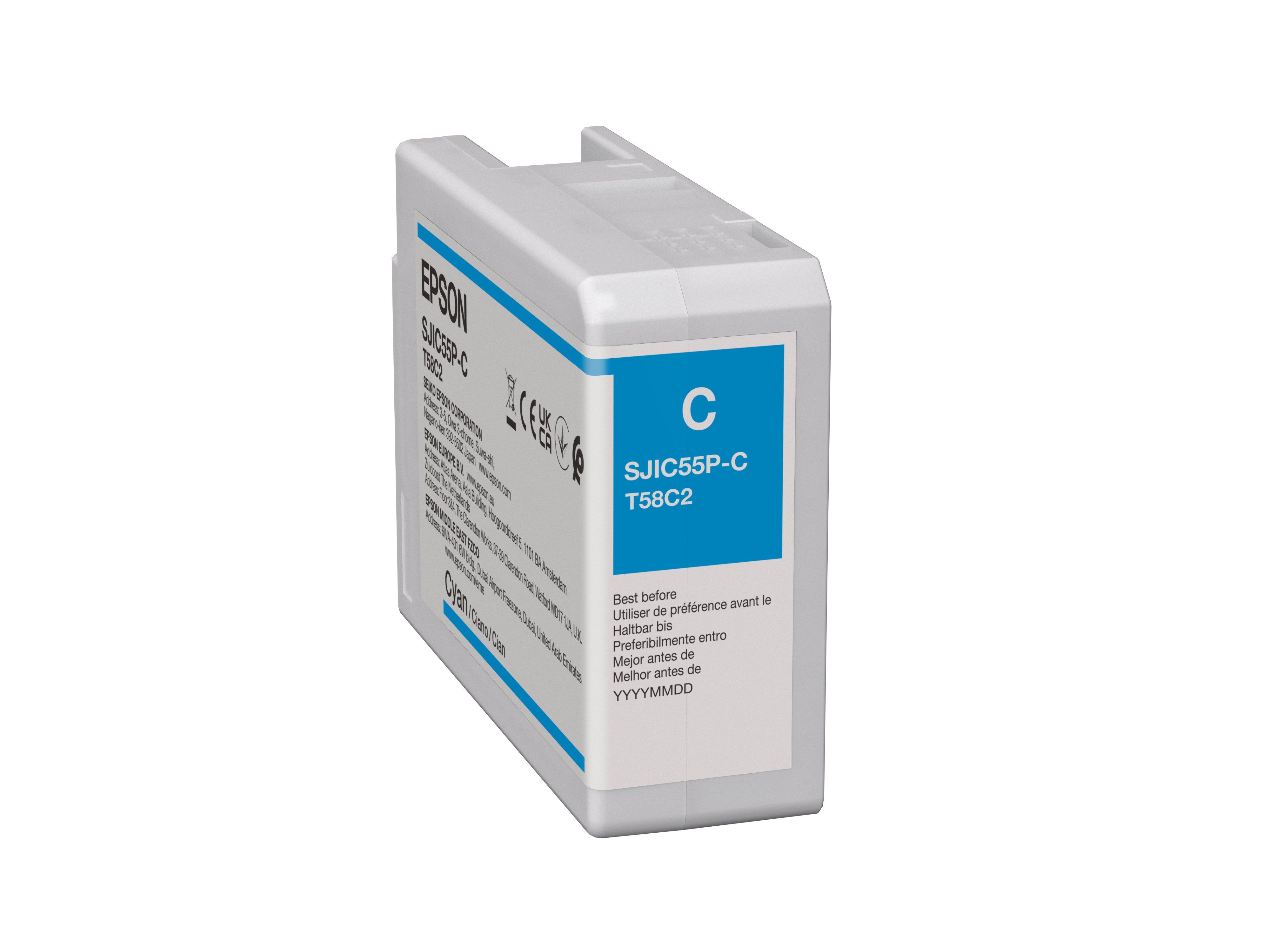 SJIC55(C): Ink cartridge for ColorWorks CW-D6500/D6000 (Cyan)