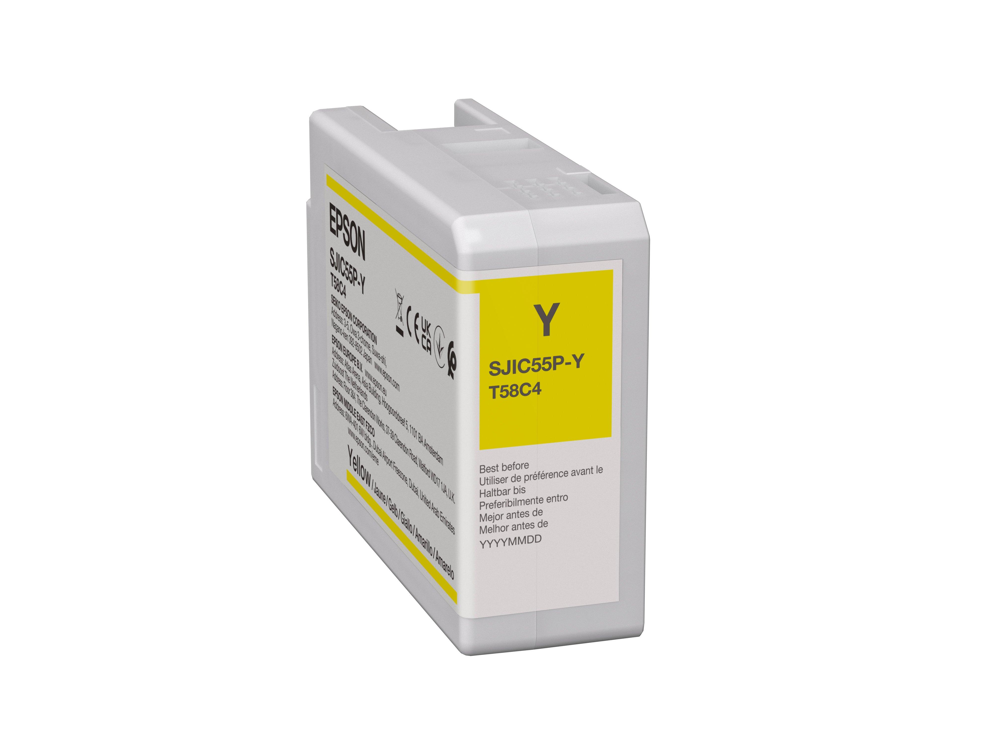 SJIC55(Y): Ink cartridge for ColorWorks CW-D6500/D6000 (Yellow)