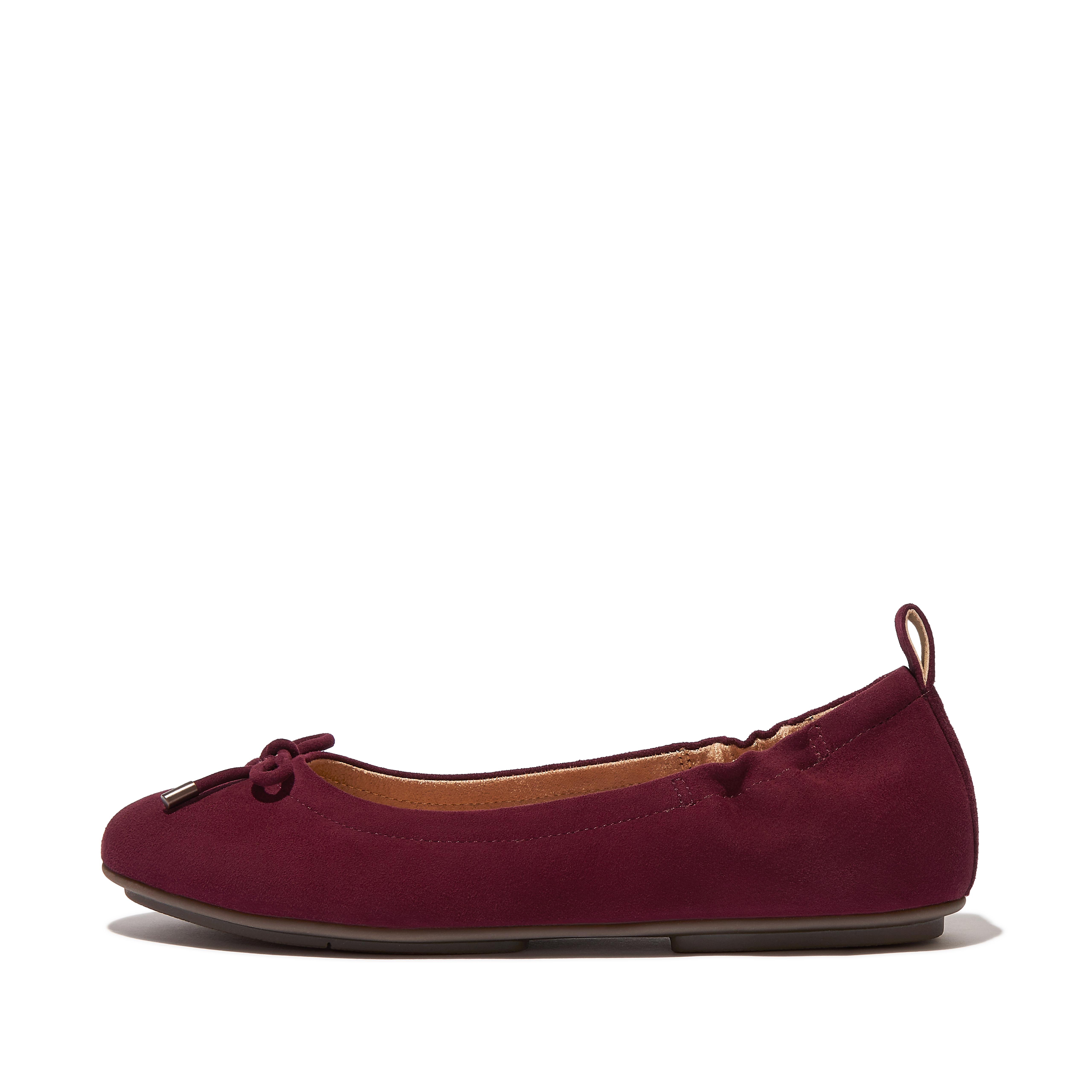 Fitflop Bow Suede Ballet flats,Plummy