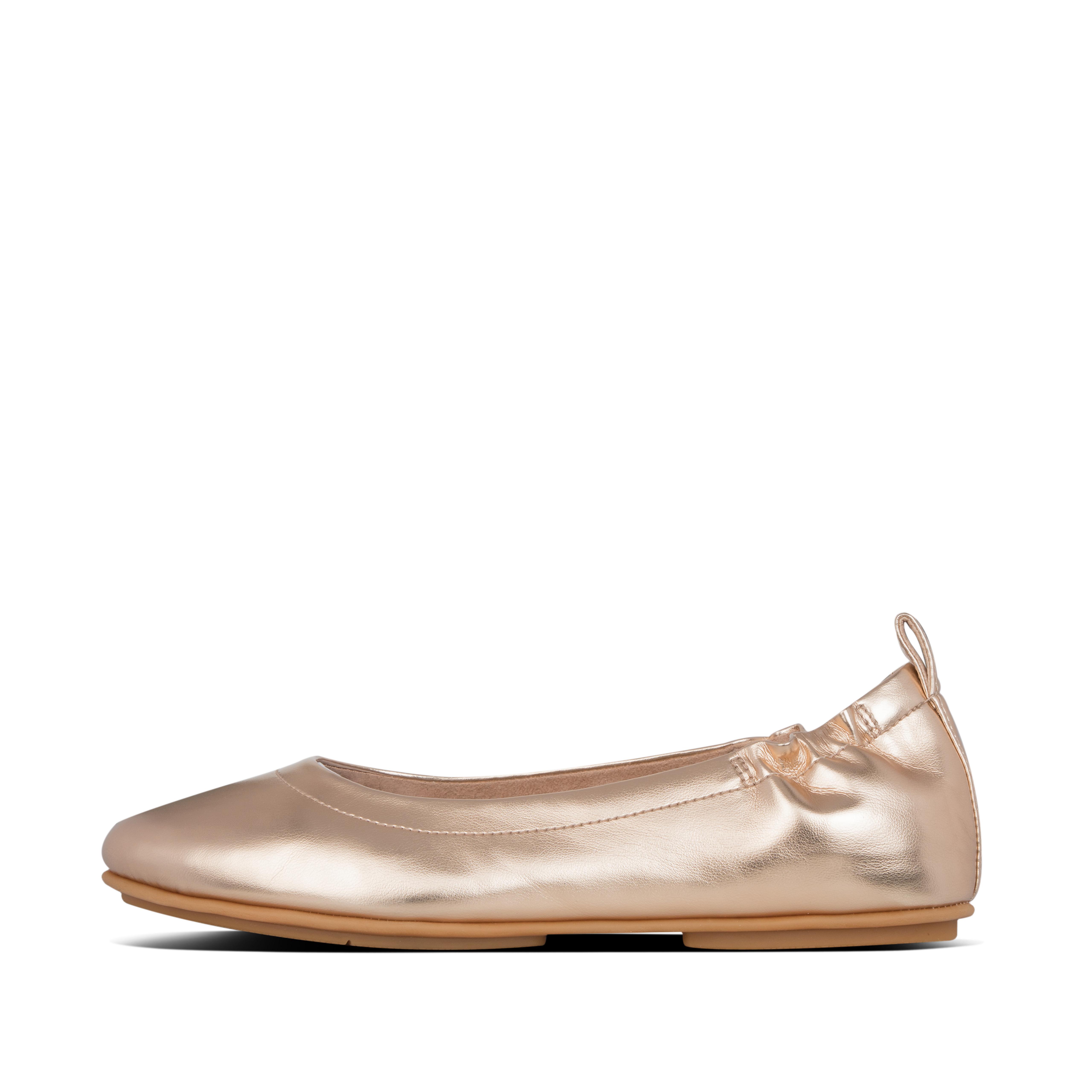 rose gold ballet pumps