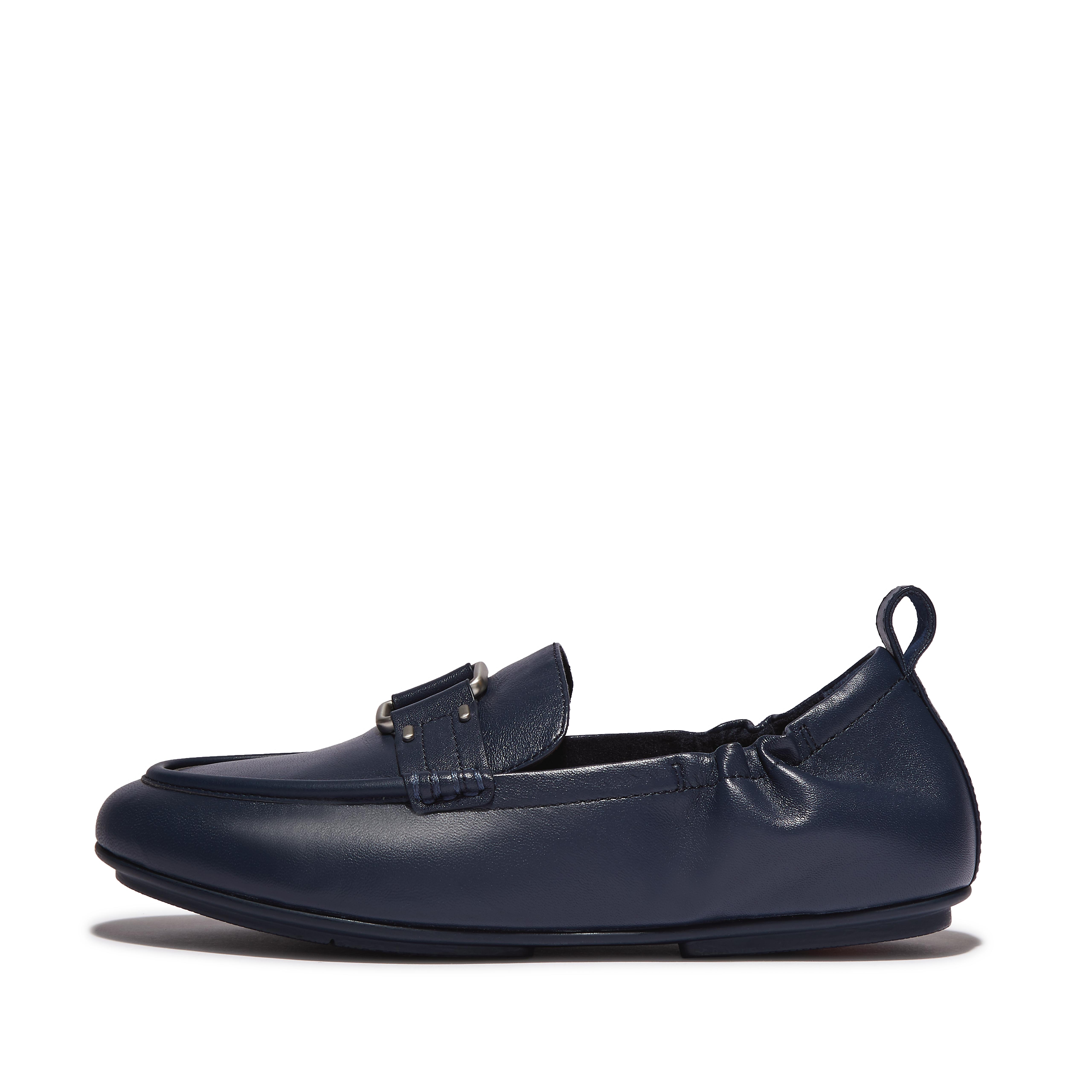 Women's Allegro Stud-Buckle Leather Loafers | FitFlop US