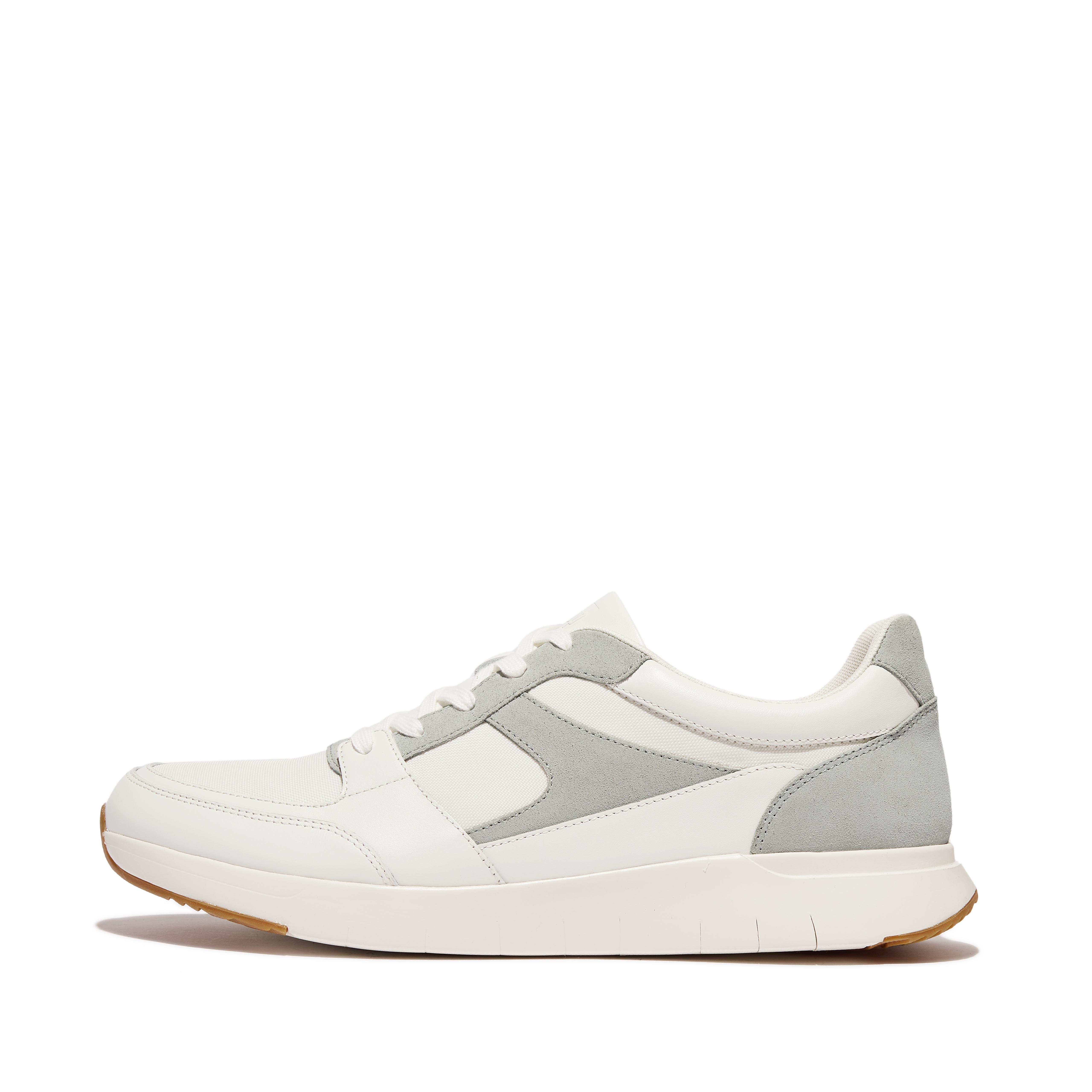 핏플랍 Fitflop Material-Mix Panel Sneakers,Urban White