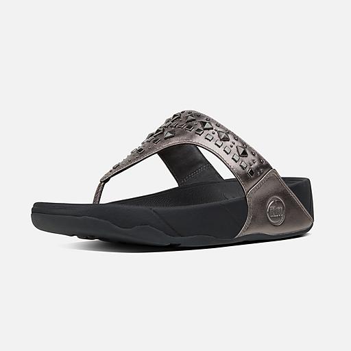 Women s BIKER CHIC Leather Toe Thongs