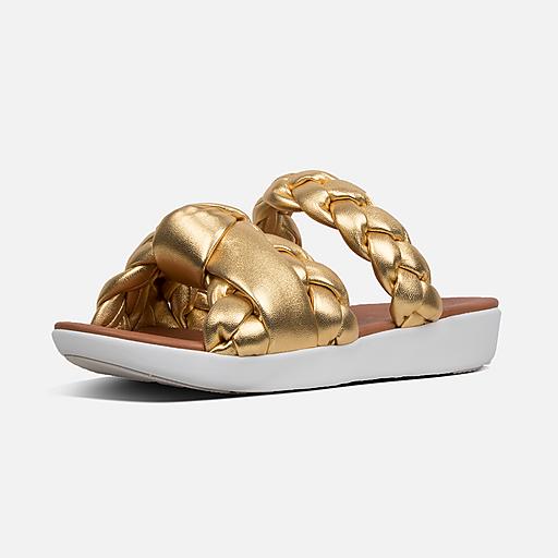 Women s BRAID Leather Slides FitFlop EU