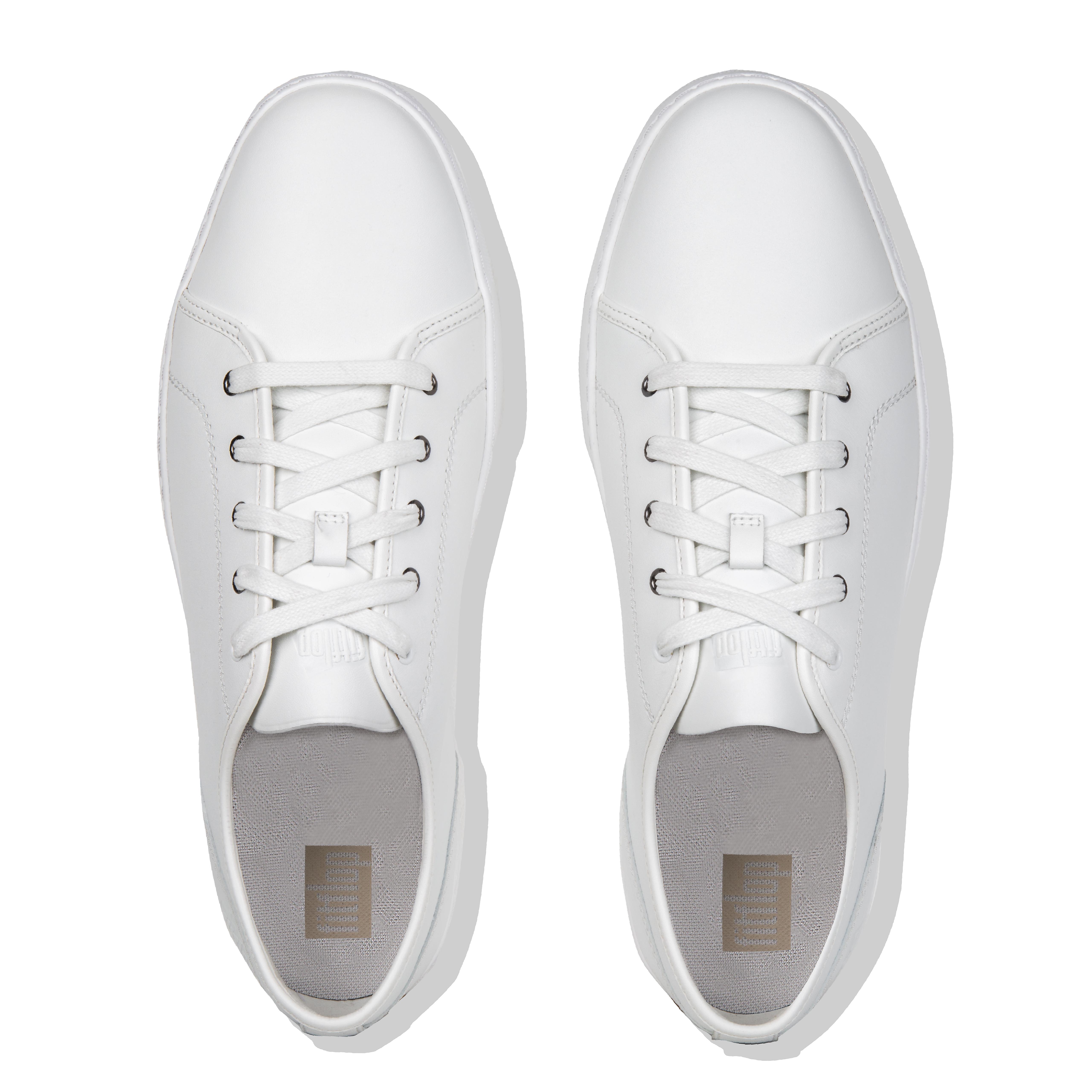 fitflop white leather sneakers