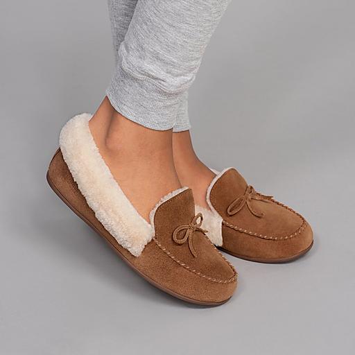 Women s CLARA Suede Shearling Slippers FitFlop EU