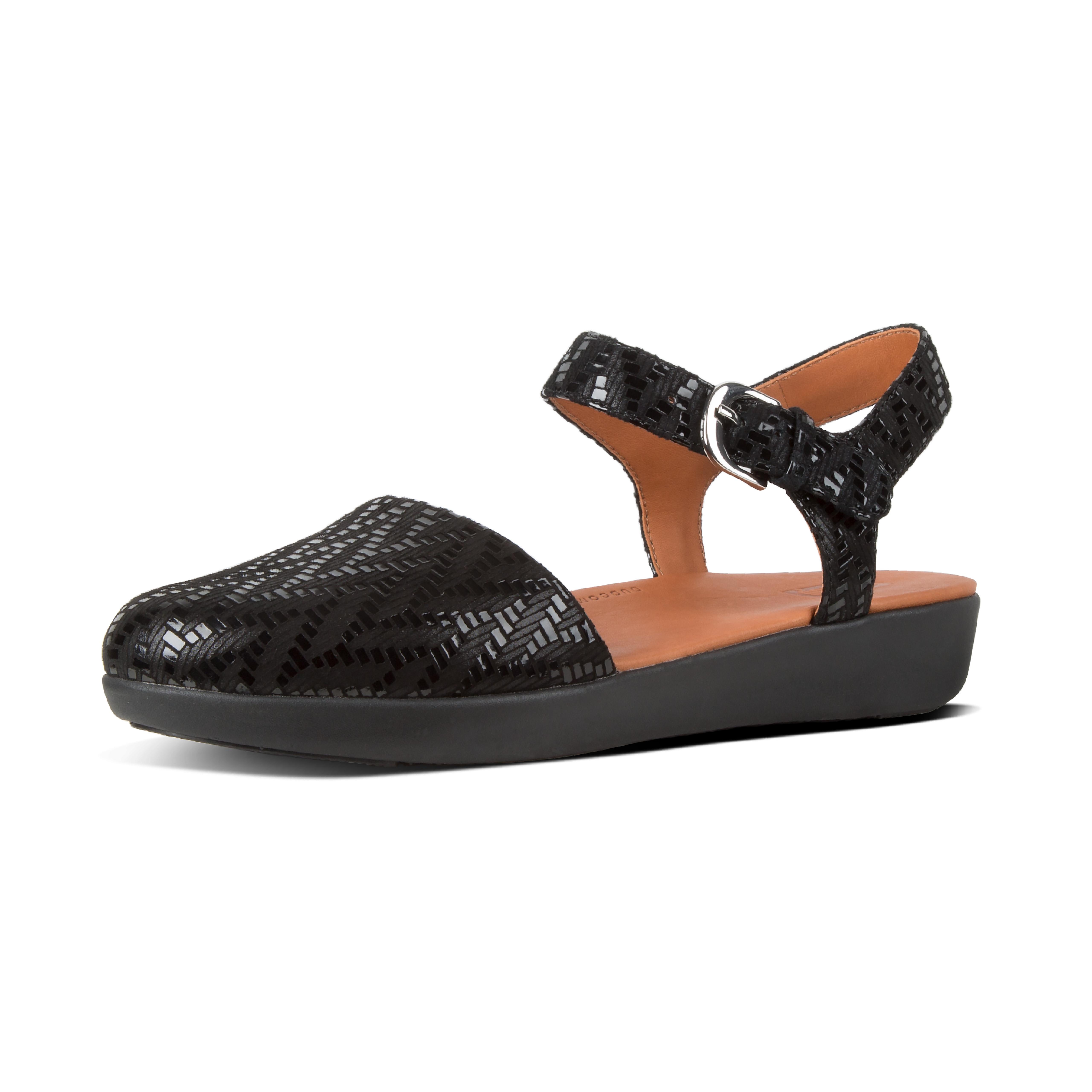 Fitflop cova black on sale leather