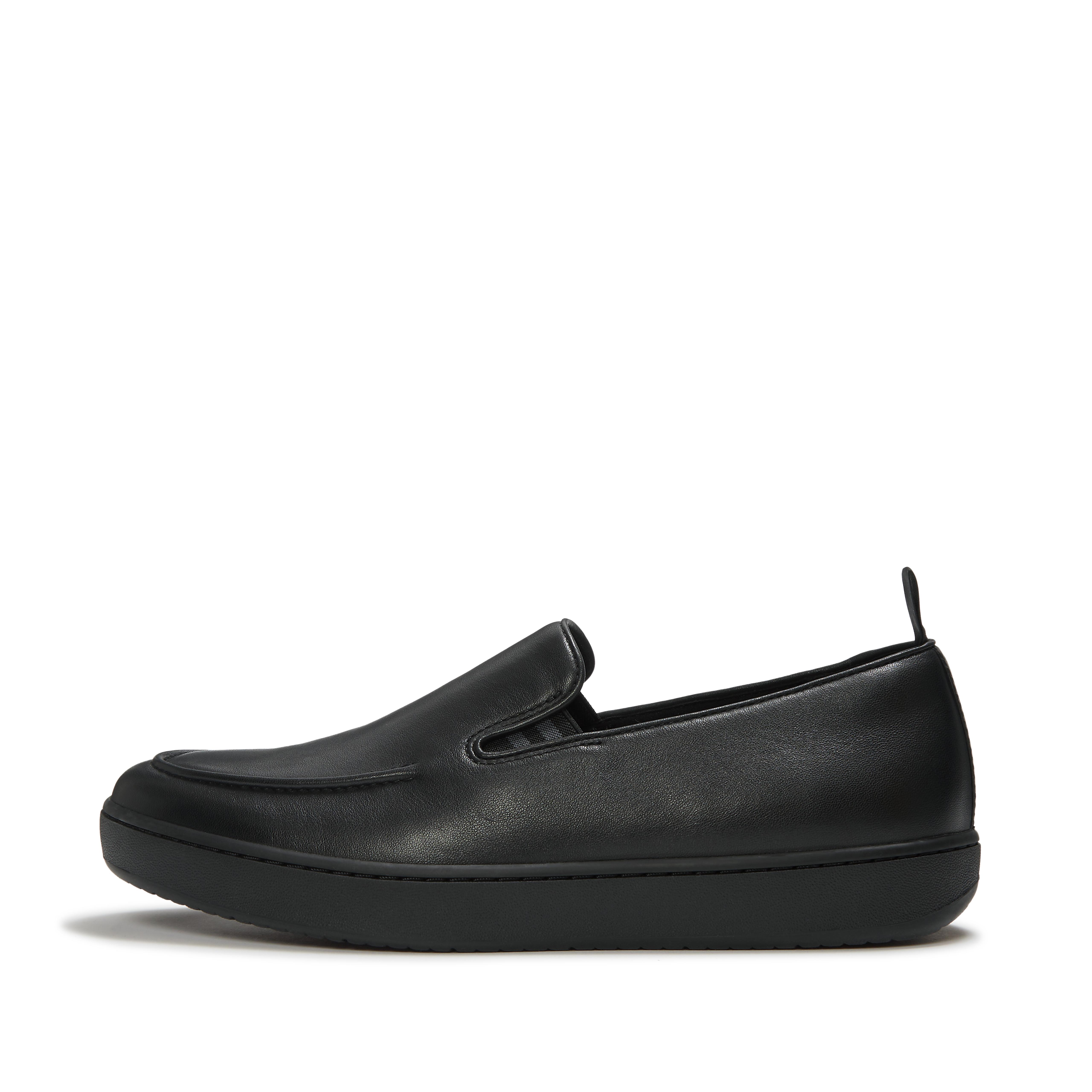 FitFlop CRAFT-Q Leather Moc Loafers, Full Price, All Black, Size: US 10