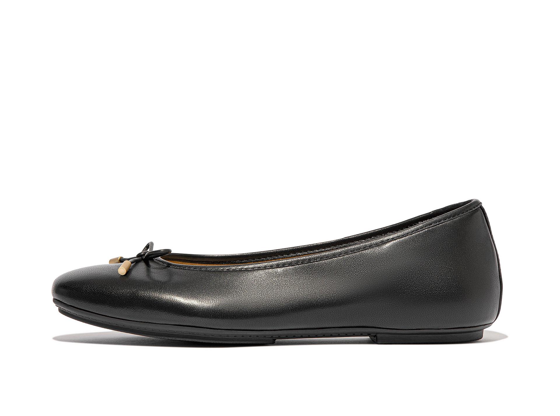 DELICATO Bow Soft Leather Ballerinas