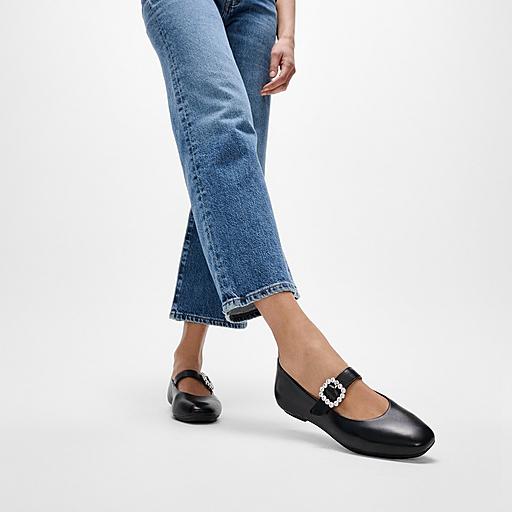 Women's Delicato Crystal-Buckle Leather Mary Jane | FitFlop CA