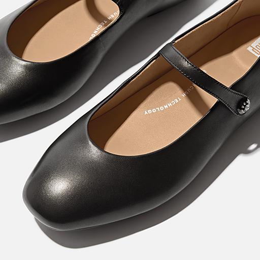 Fitflop Women s DELICATO Crystal Cluster Leather Mary Janes Black Size CA 11