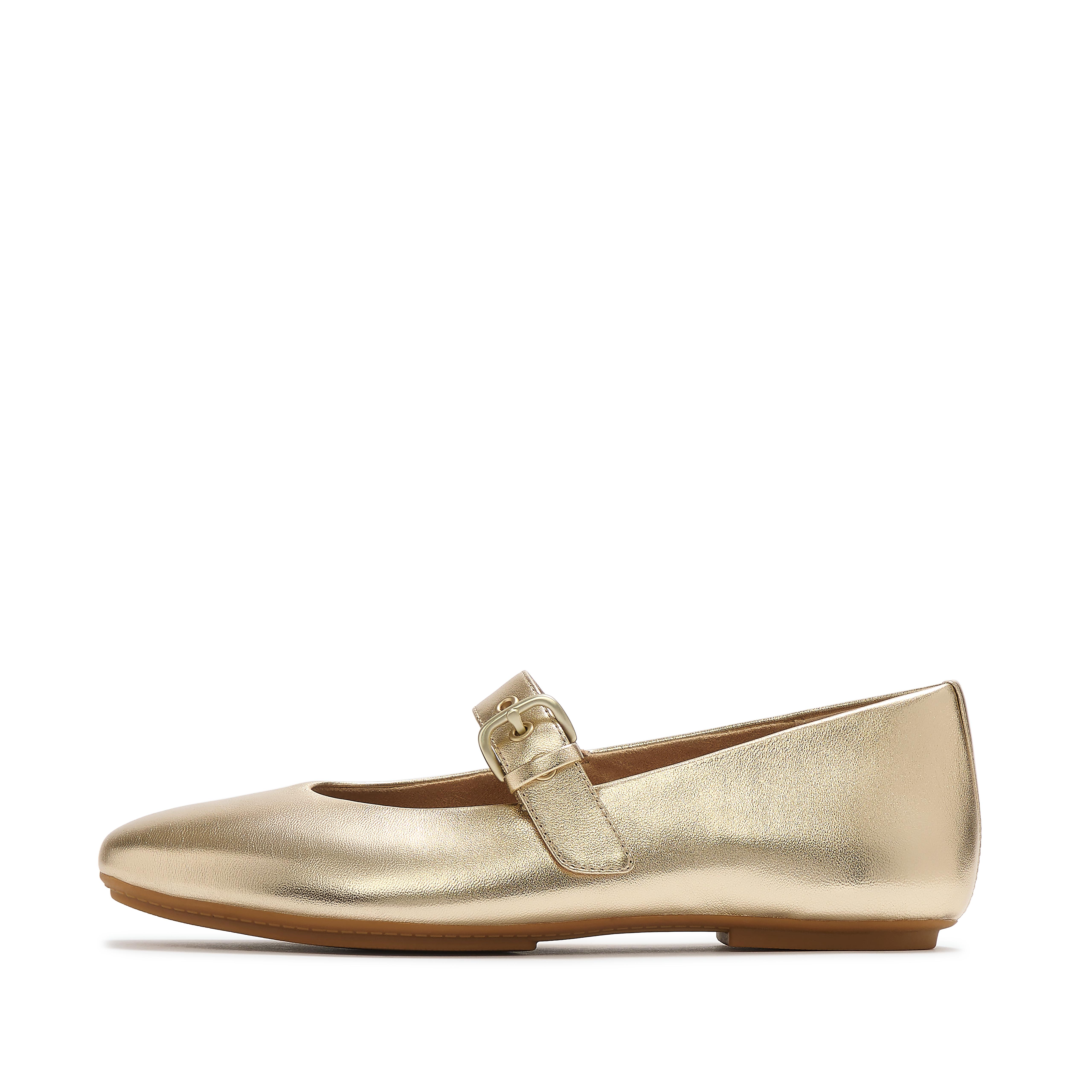 FitFlop DELICATO Metallic-Leather Mary Janes, Full Price, Platino, Size: US 5