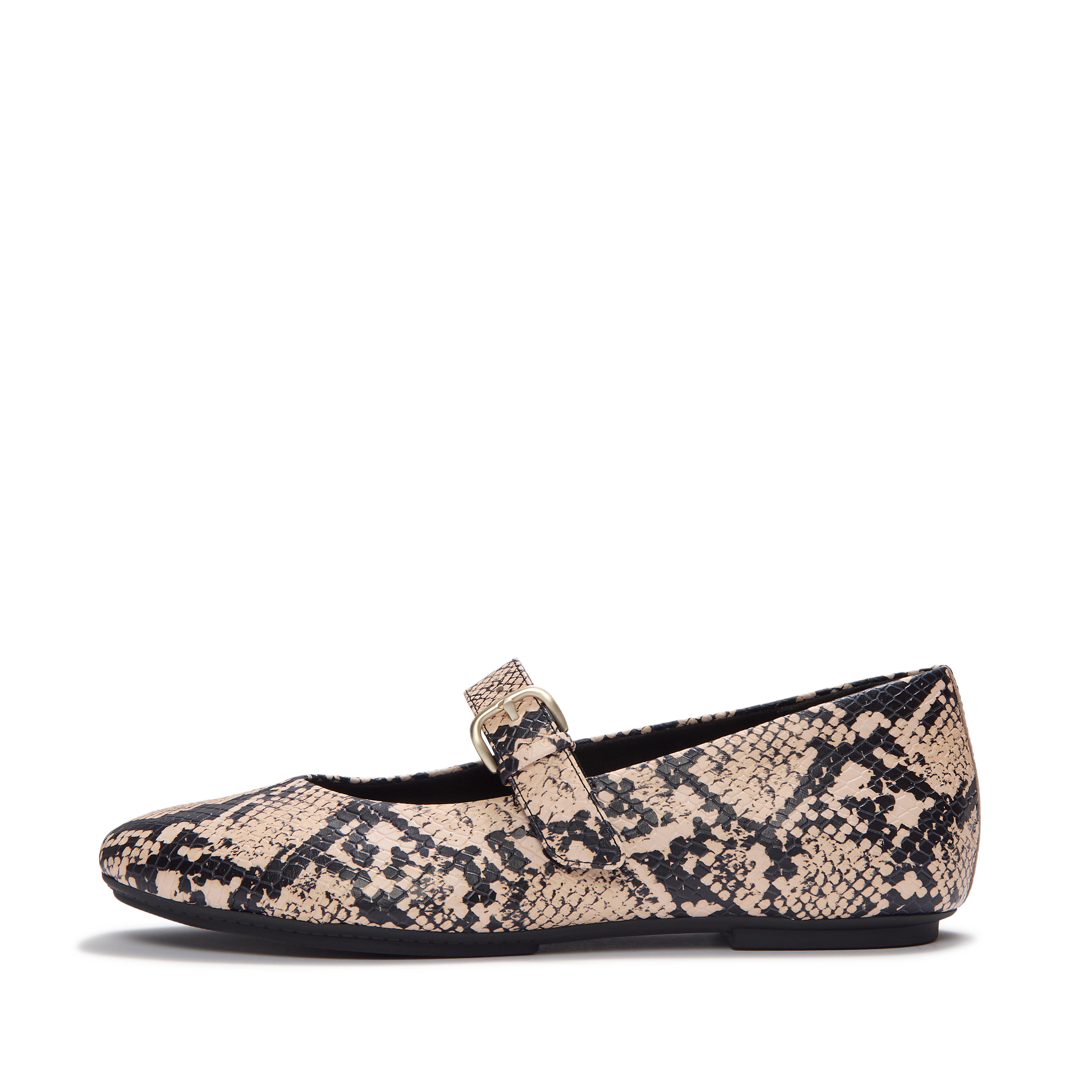 Fit Flop  Delicato  Mary Janes Taupe Snake Leather in Women's size 6.5