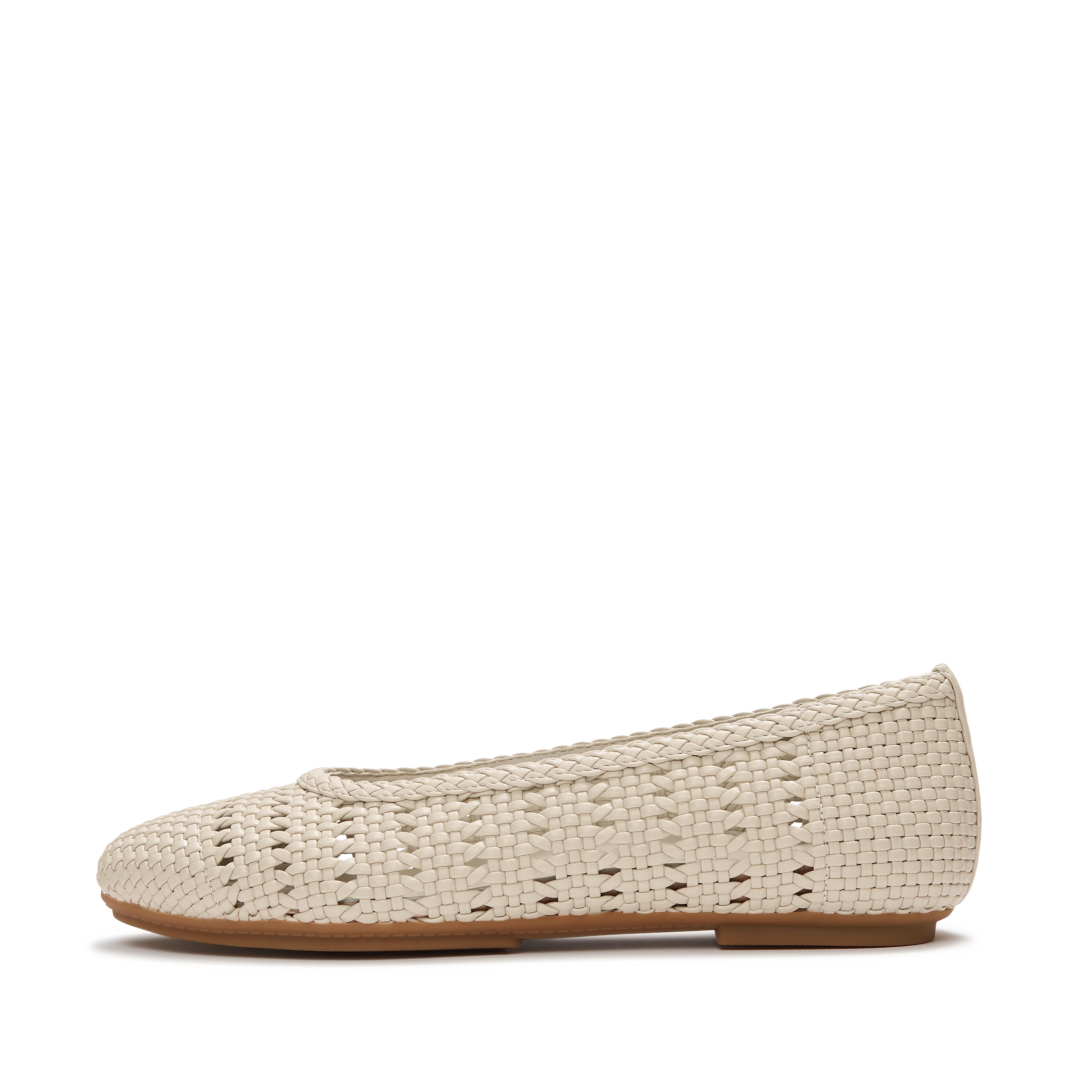 Fit Flop  Delicato Woven Ballerinas Taupe Leather in Women's size 4.5