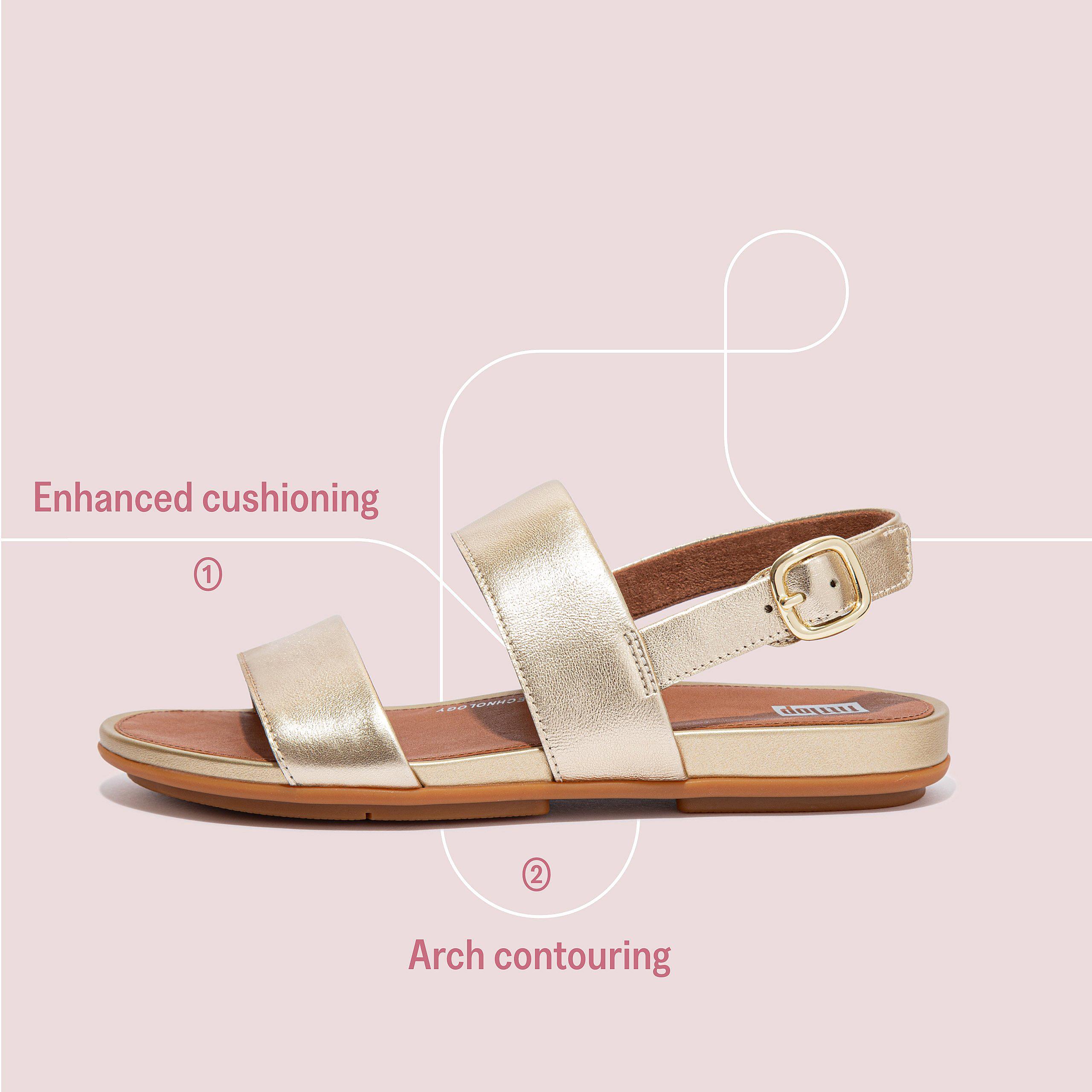 Gracie metalics sandal featuring the dynamicush technology