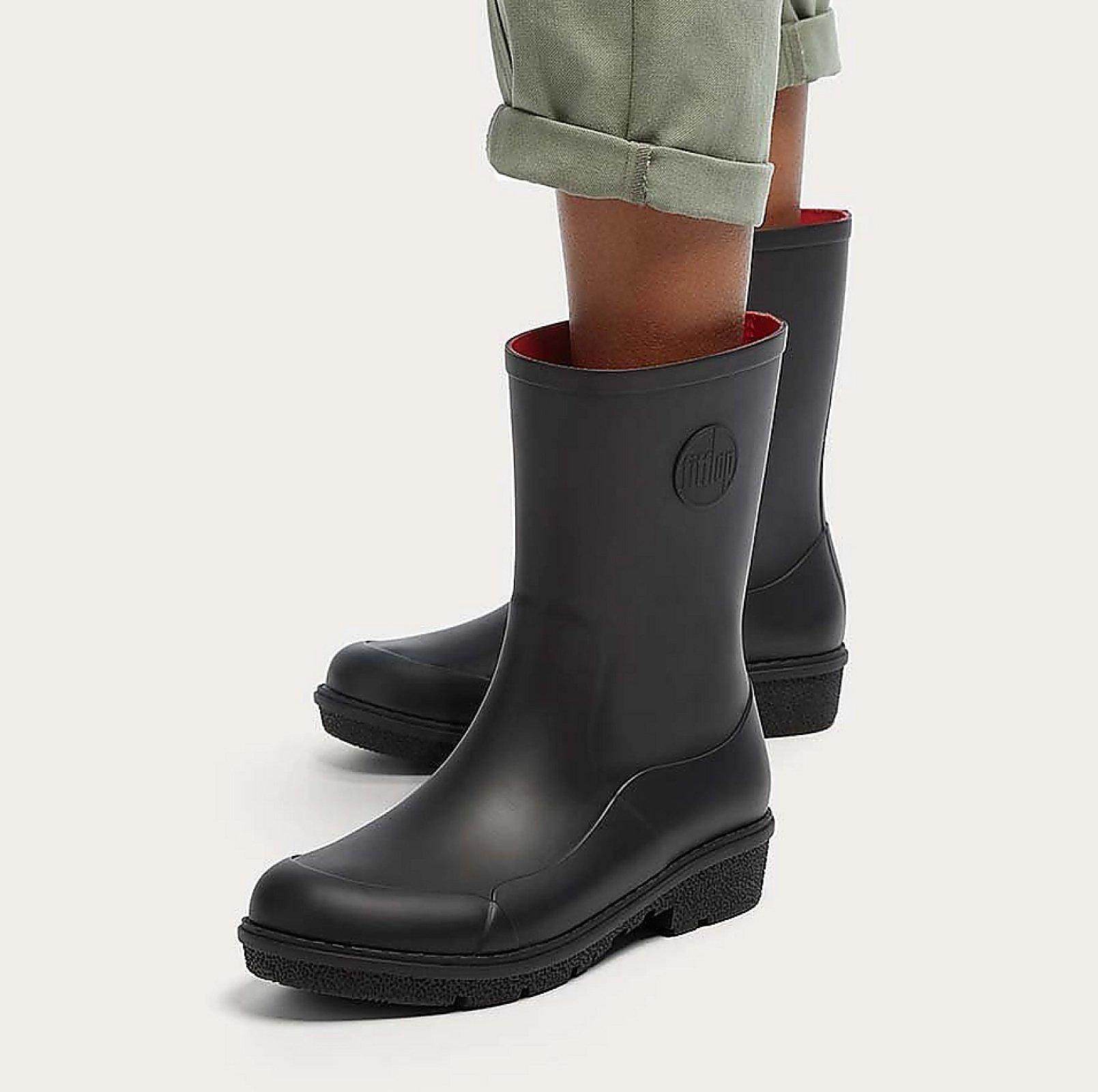 The Best Wellies for Women - Woman Wearing Black WonderWelly Boots