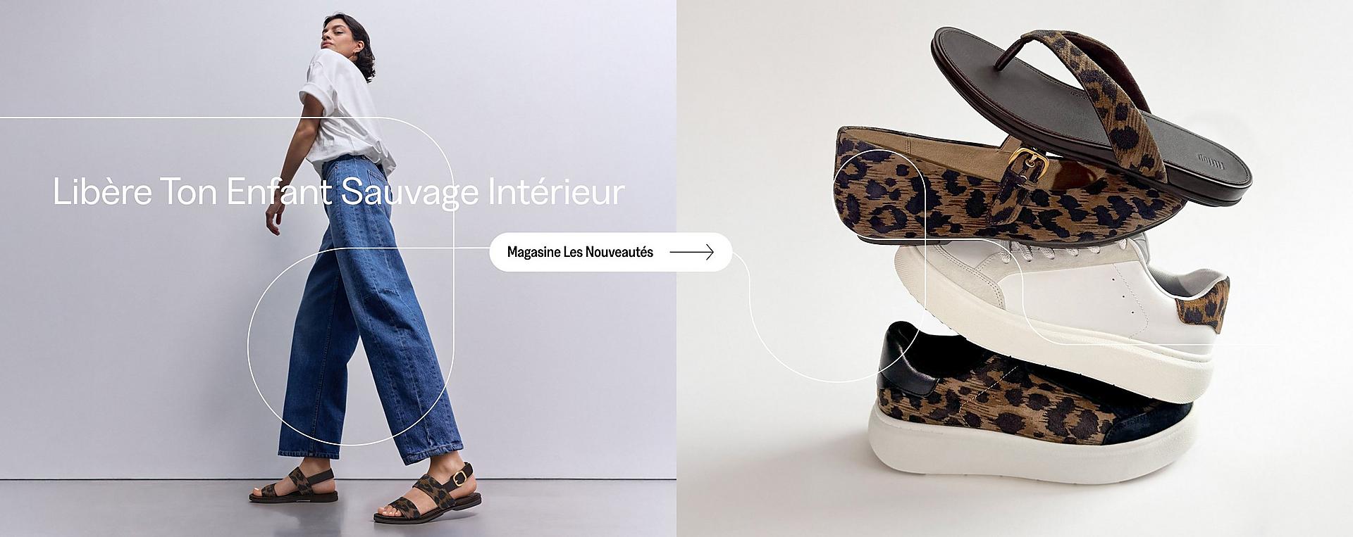 woman wearing gracie leopard print sandals
