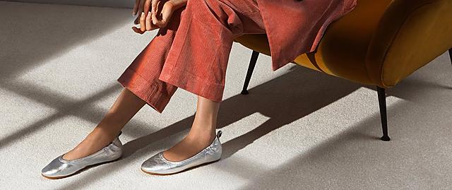 Fitflop Allegro Leather Ballerinas in colour Silver.