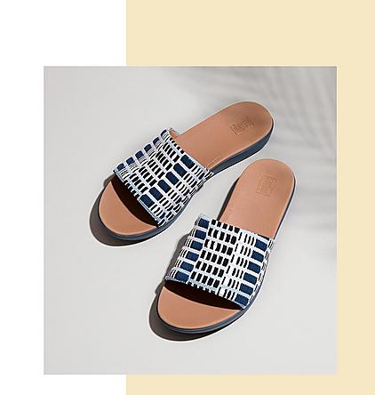 FitFlop Sola Art-Denim Slides.