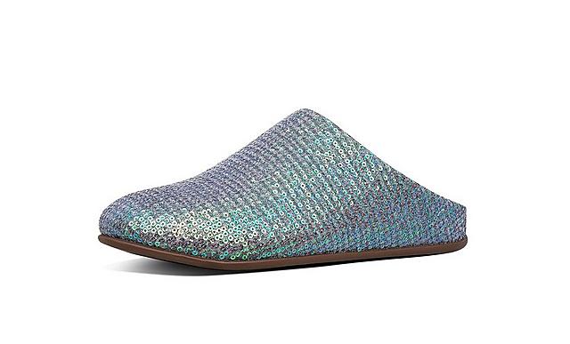 Fitflop Chrissie sequin slippers in blue tone
