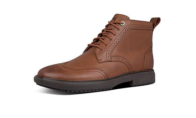 Fitflop mens brogue boot in tan colour