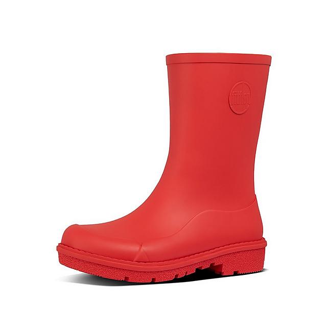 Fitflop Revolutionary WonderWelly boot, a short welly boot in red colour.