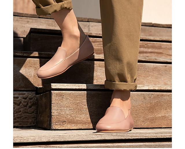 Fitflop leather ballerinas in gold