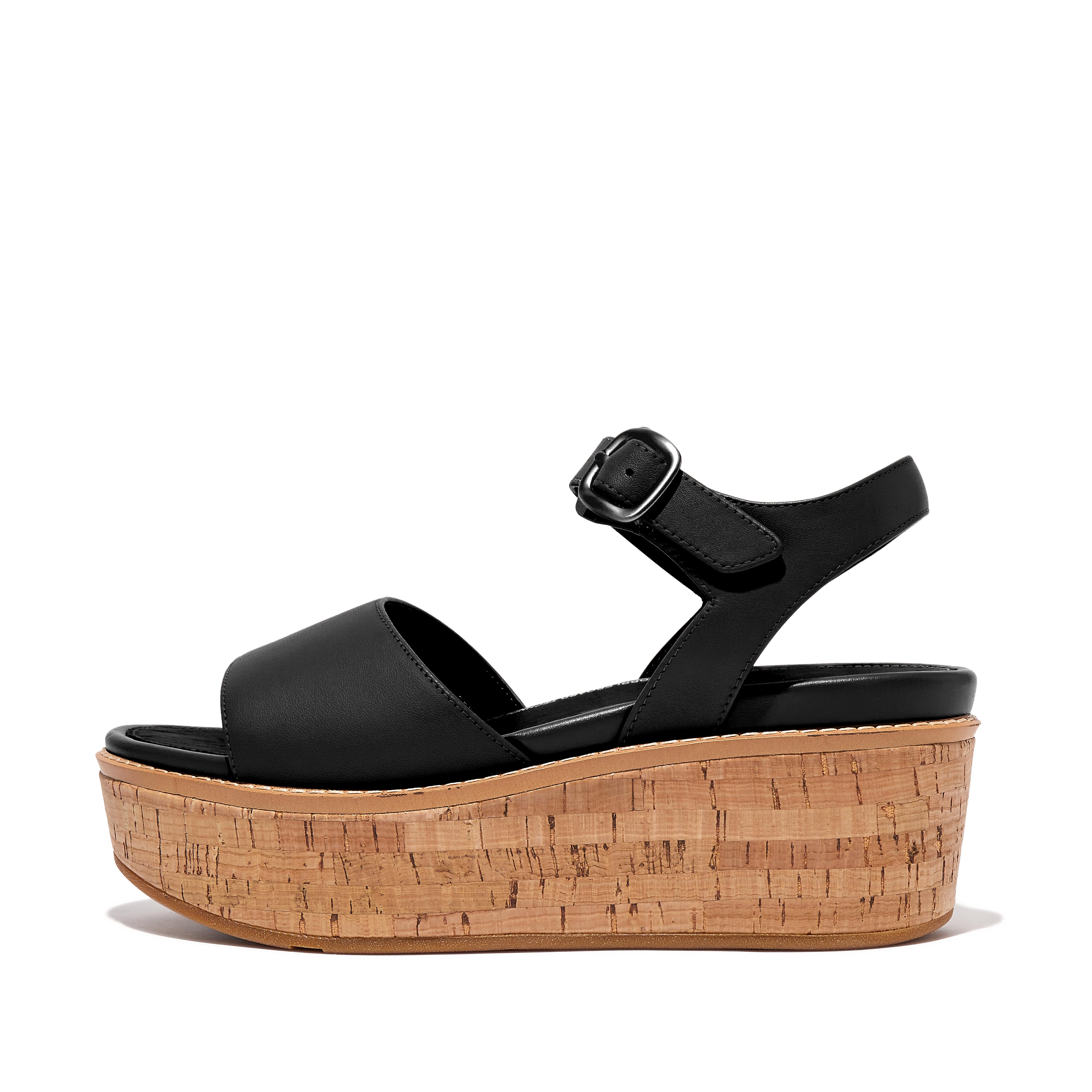 Fitflop Cork-Wrap Leather Wedge Sandals