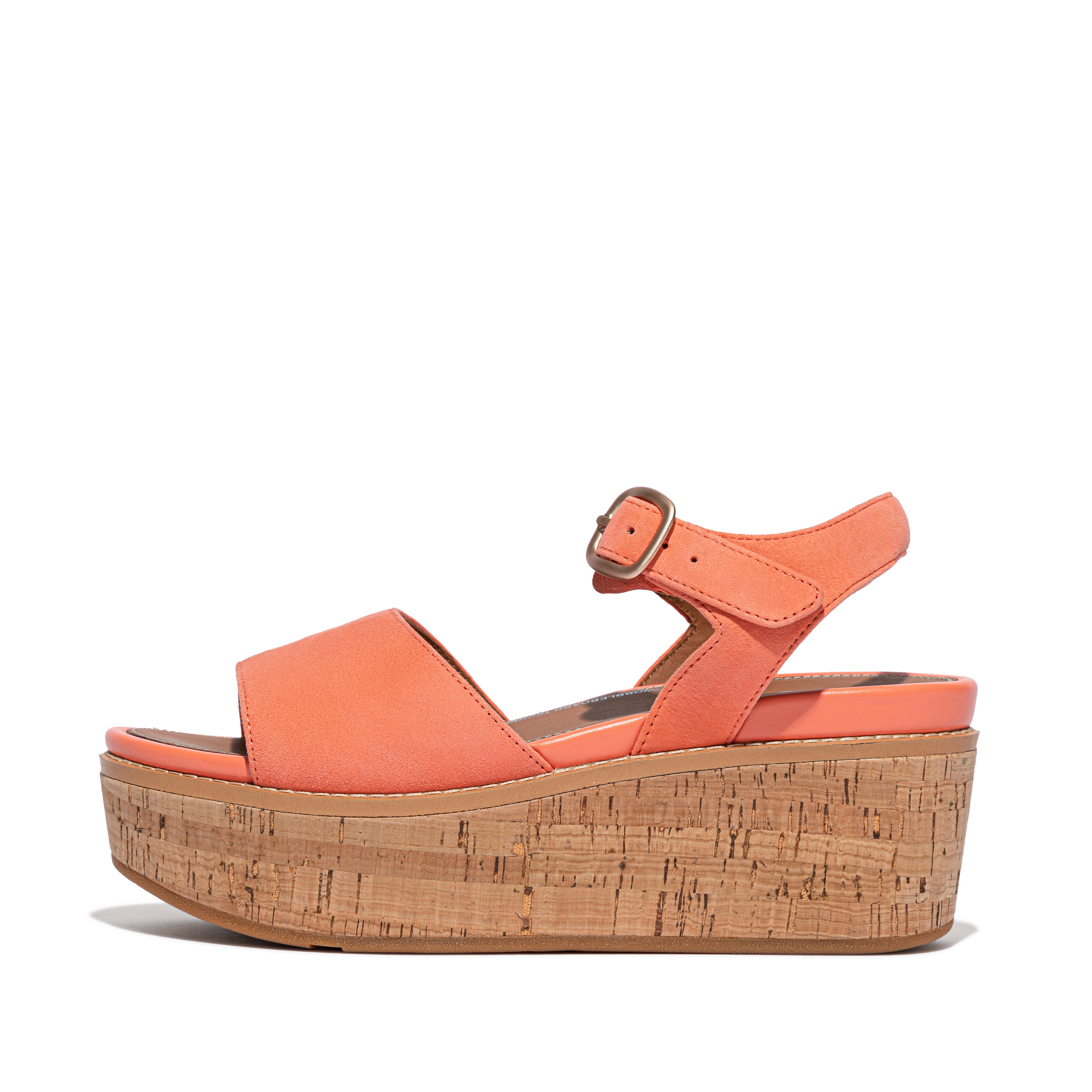 Fitflop Cork-Wrap Suede Wedge Sandals