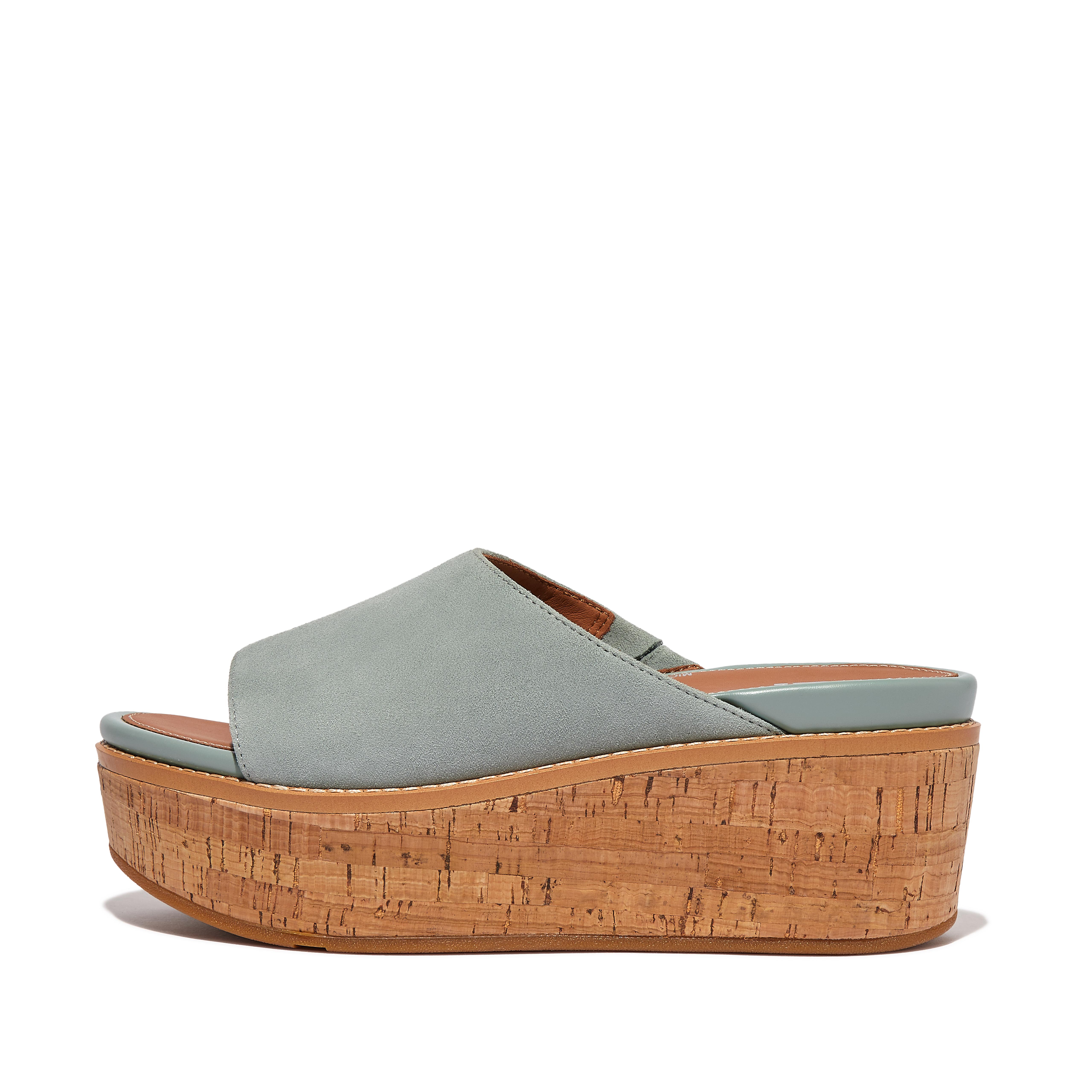 Fitflop Cork-Wrap Suede Wedge Slides