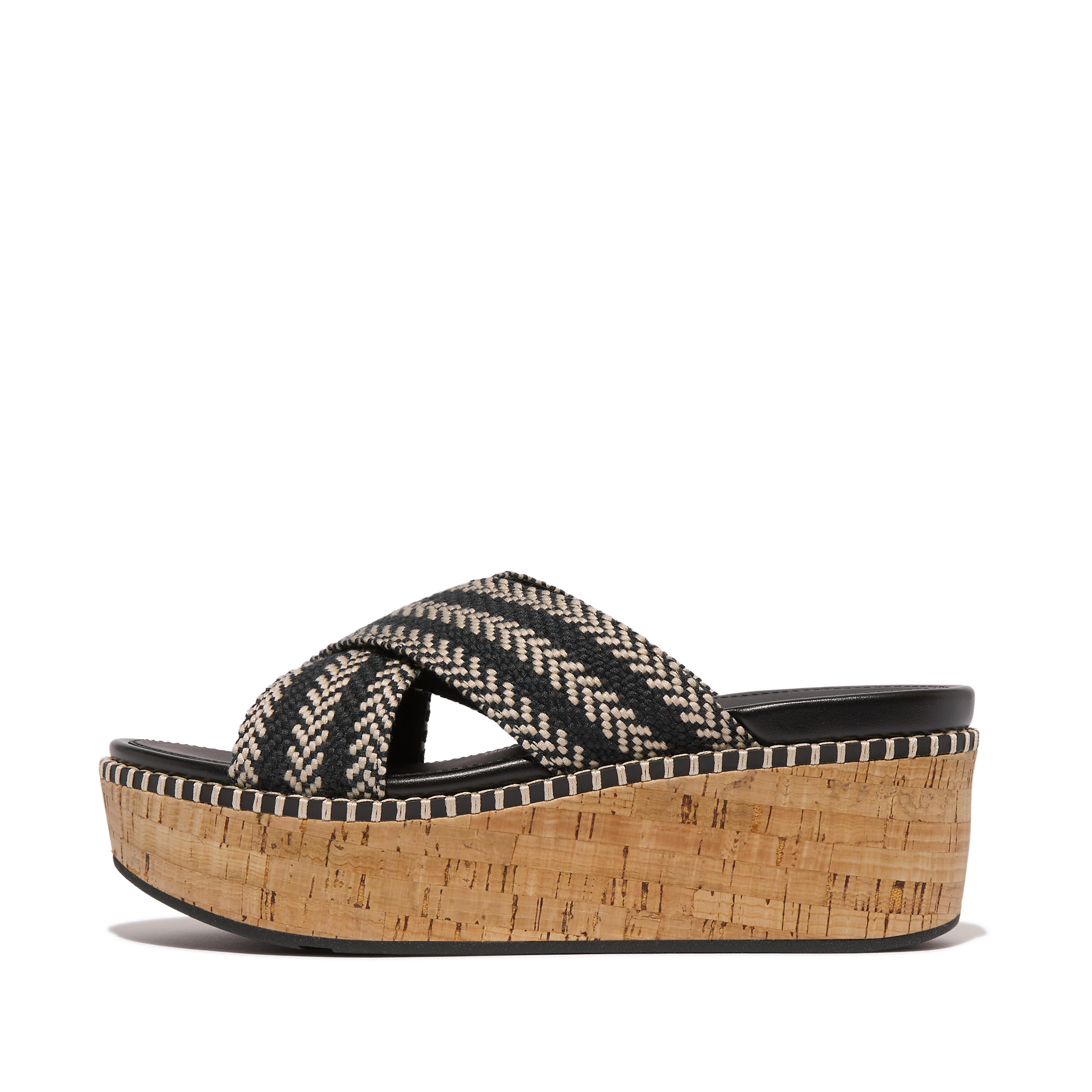 Women's Iqushion Cotton-Webbing Slides | FitFlop UK