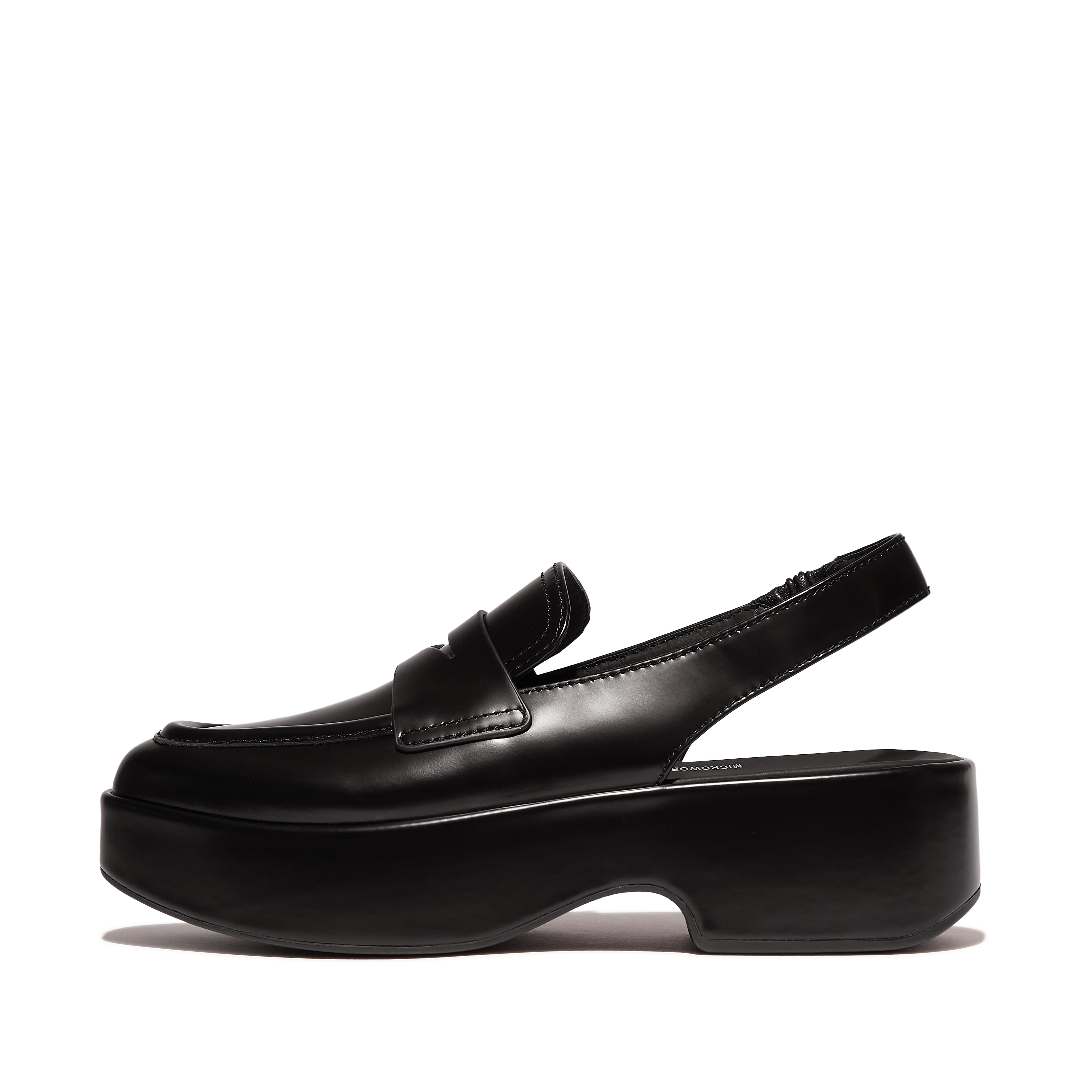 Women F-LUMA Box-Leather Demi-Wedge Slingback Loafers, Full Price