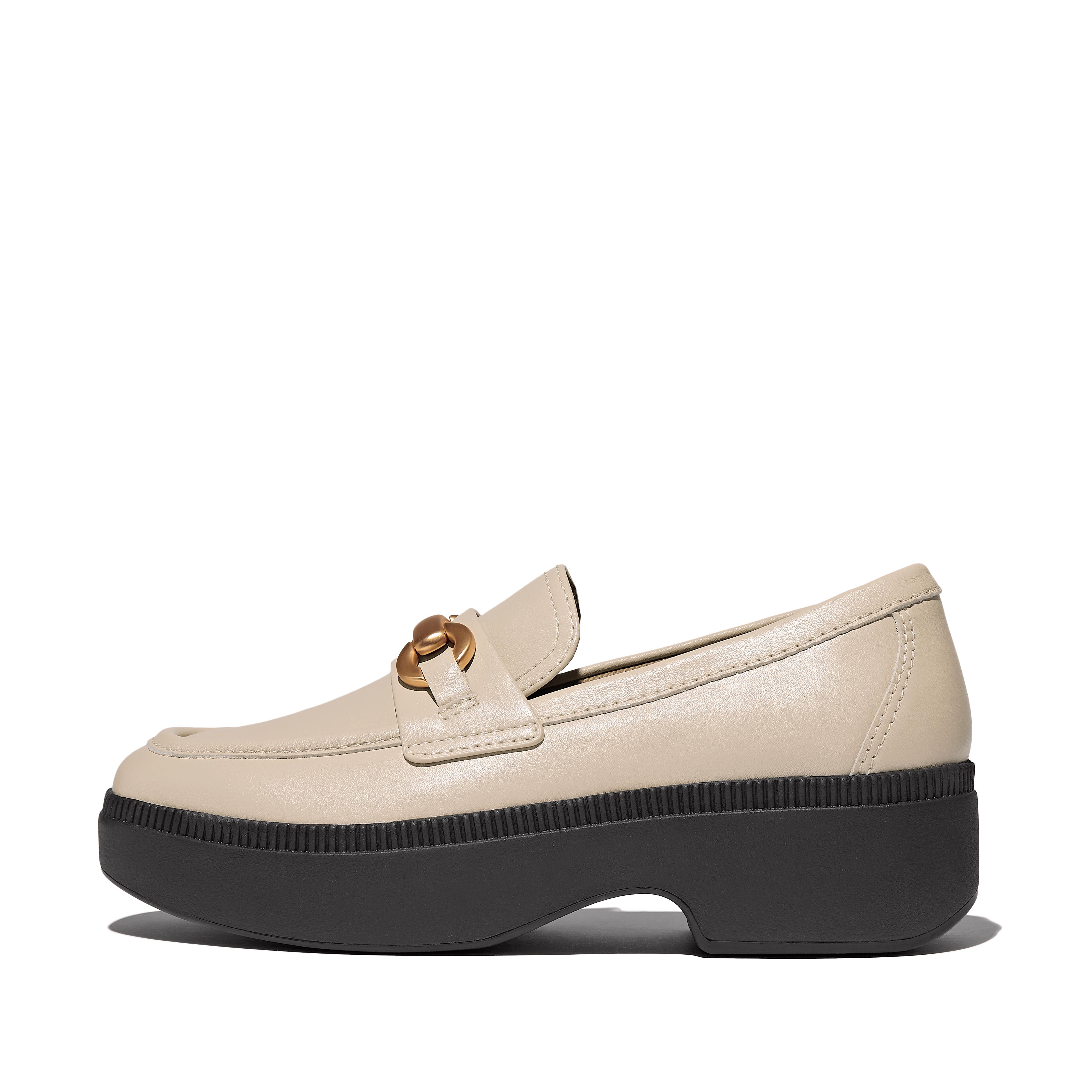 Women F-LUMA Chunky-Snaffle Leather Demi-Wedge Loafers, Full Price