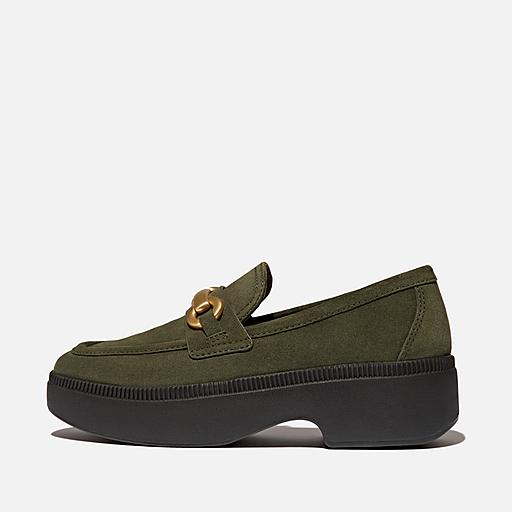 fitflop F-LUMA スナッフルレザーデミウェッジローファー US 08 F-LUMA チャンキー-スナッフルレザーデミウェッジローファー
