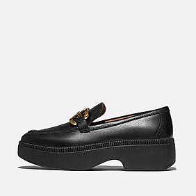 【美品】fitflop フィットフロップ　タッセルローファー　ウェッジ　本革　黒 FitFlop フィットフロップ レディース スリッポン タッセル