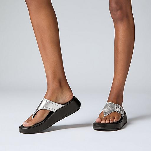 Women's F-Mode Leather Toe-Posts | FitFlop US Women's F-Mode Leather Toe-Posts | FitFlop US