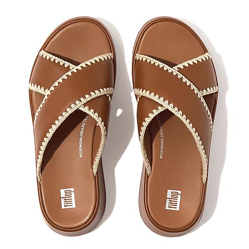 Women s F Mode Leather Slides