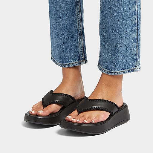 Women's F-Mode Leather Flip-Flops